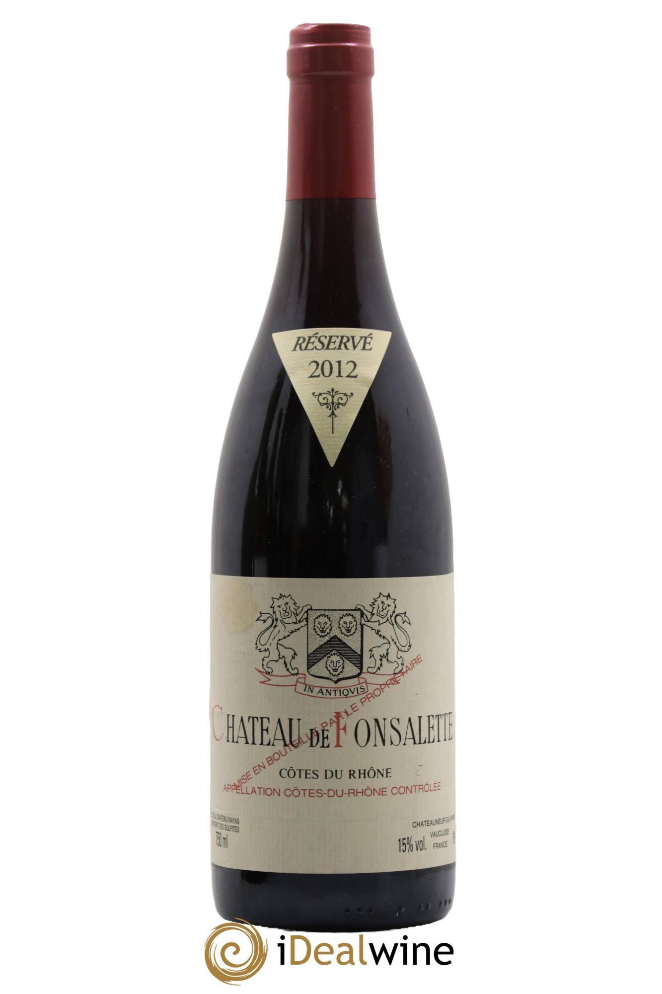 Côtes-du-Rhône Château de Fonsalette Emmanuel Reynaud 2012 - Lot de 1 bouteille - 0