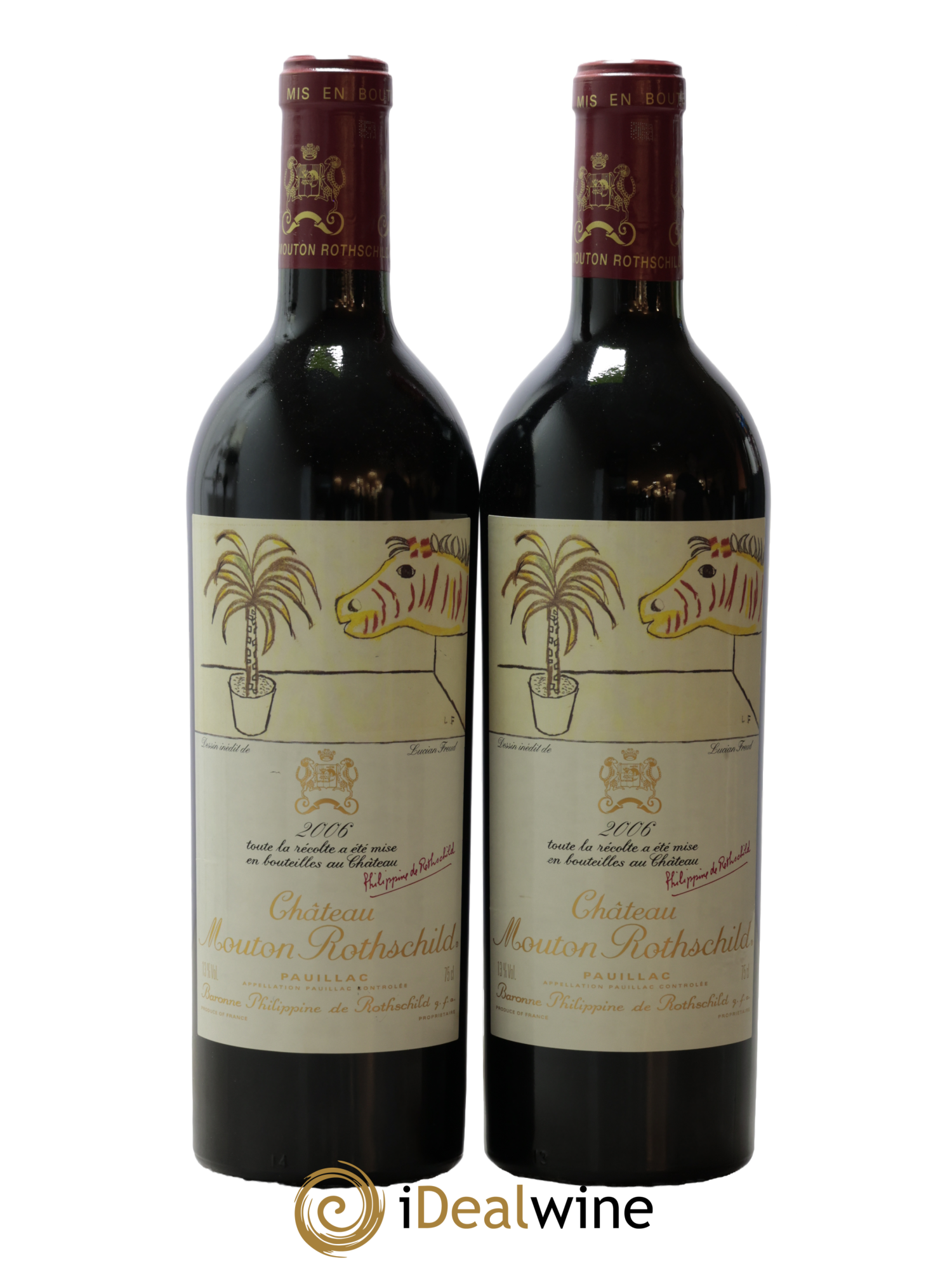 Château Mouton Rothschild 1er Grand Cru Classé 2006 - Lot de 2 bouteilles - 0