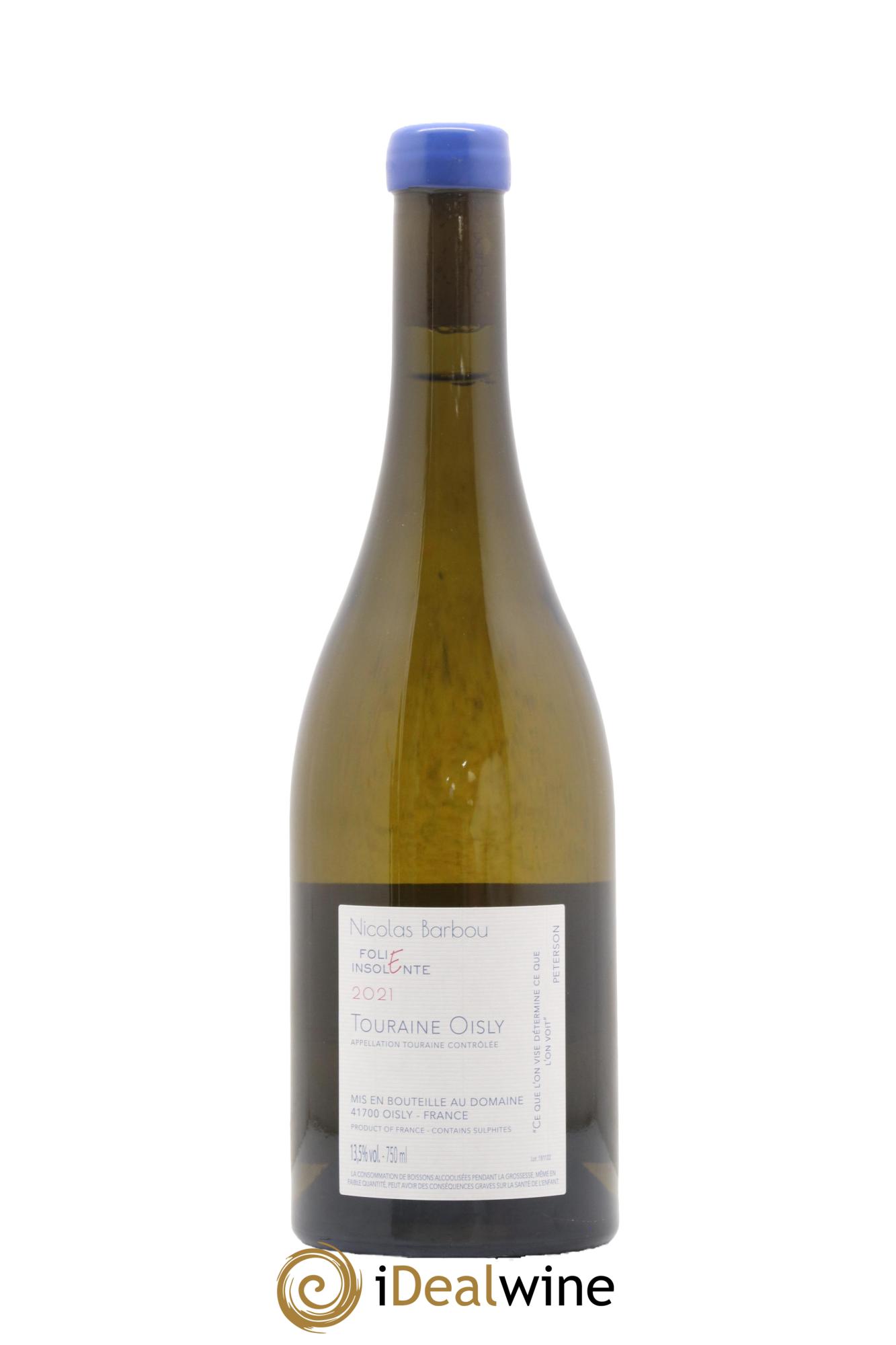 Touraine-Oisly Folie Insolente Nicolas Barbou  2021 - Lot of 1 bottle - 1