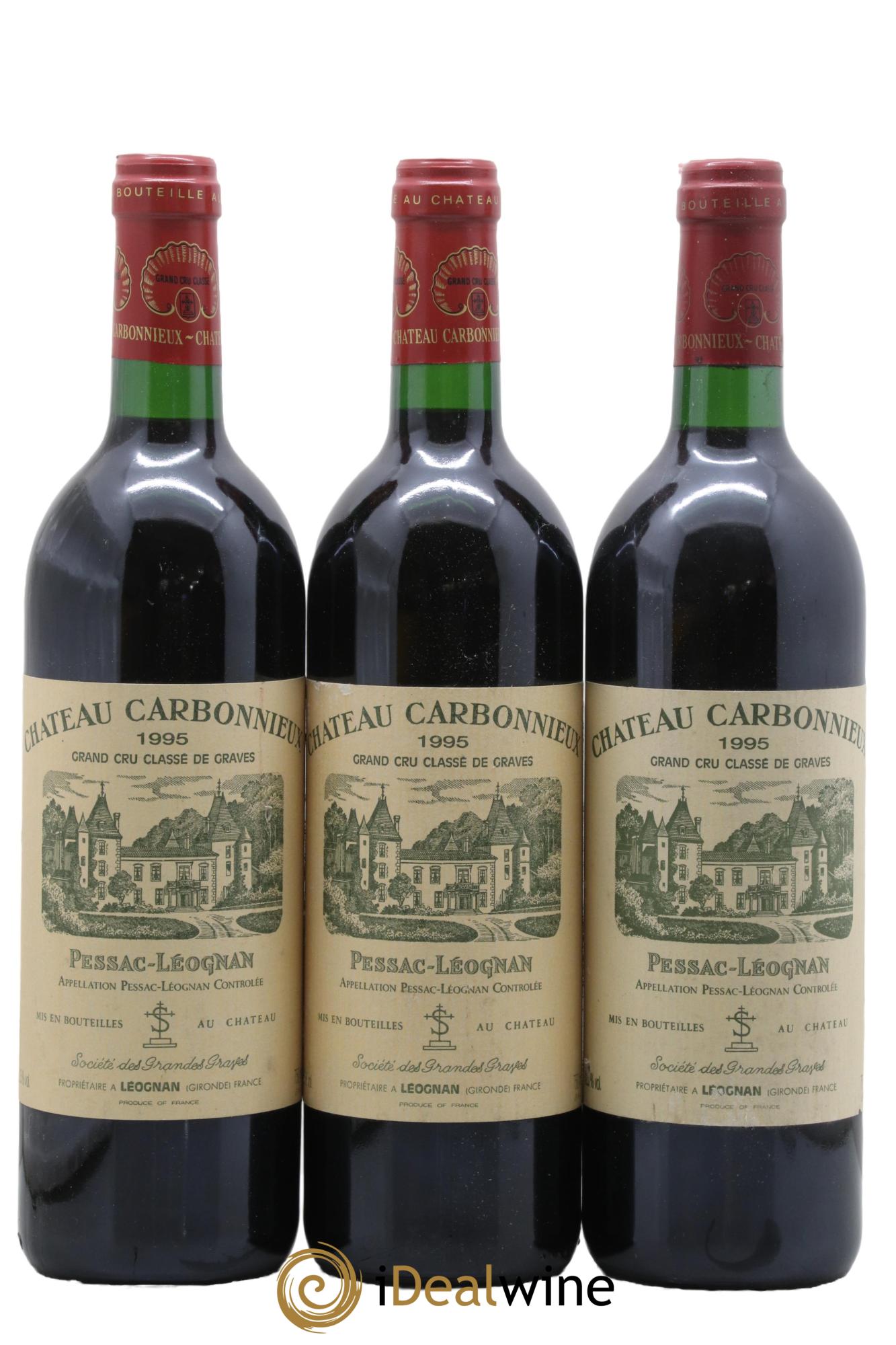 Château Carbonnieux Cru Classé de Graves 1995 - Lot de 3 bouteilles - 0