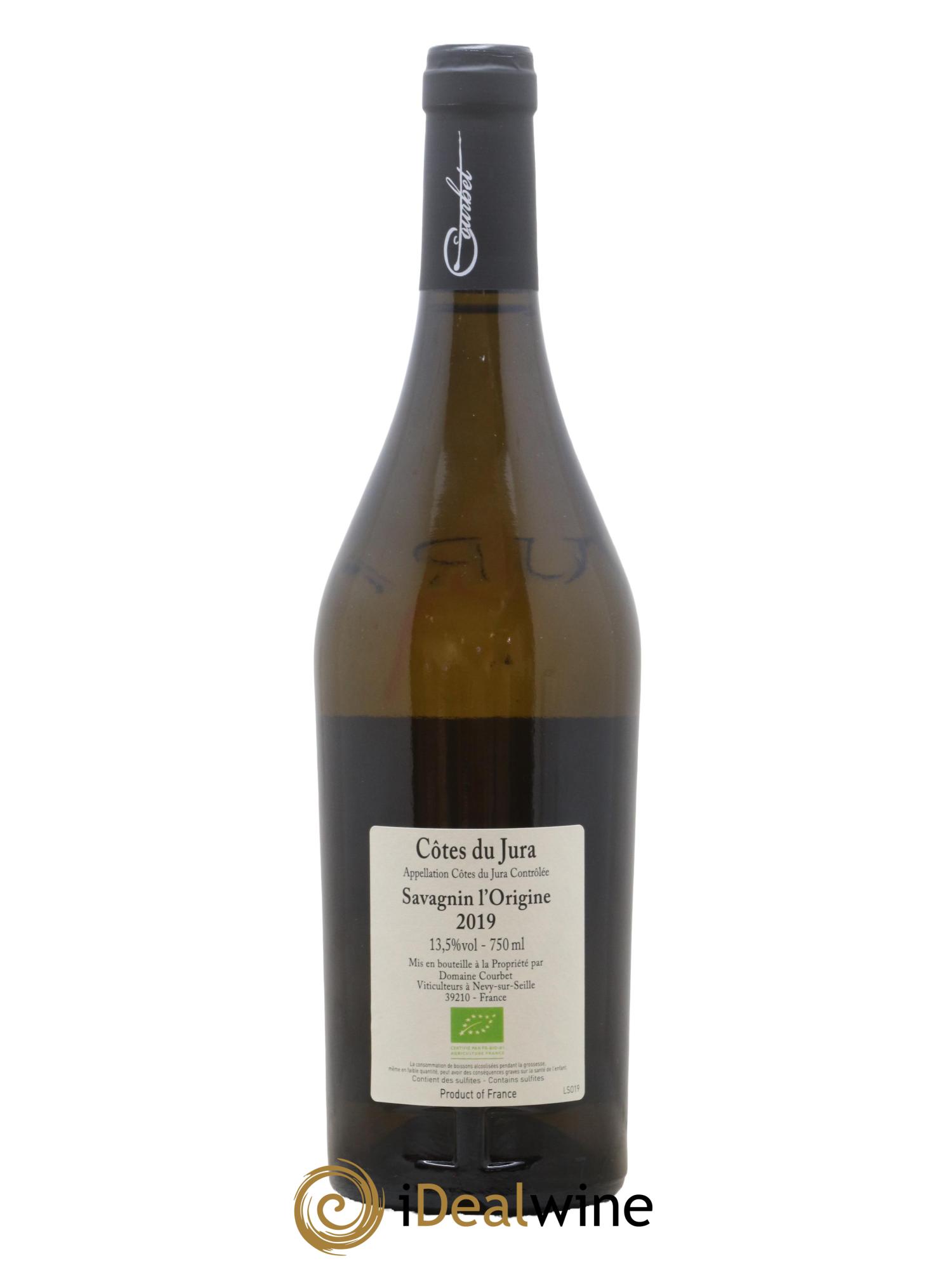 Côtes du Jura Domaine Courbet Savagnin L'Origine 2019 - Lot de 1 bouteille - 1