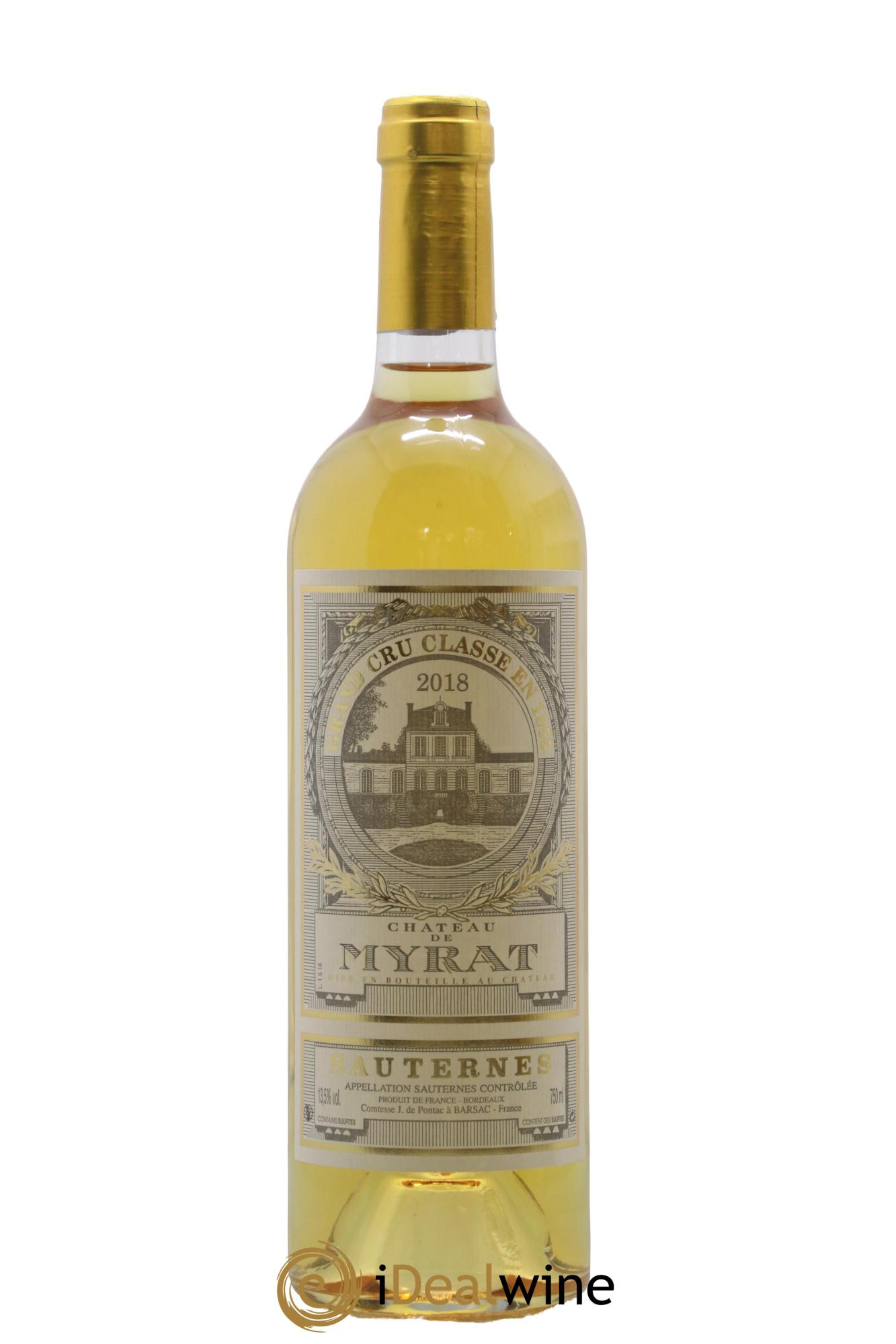 Château de Myrat 2ème Grand Cru Classé 2018 - Lot of 1 bottle - 0