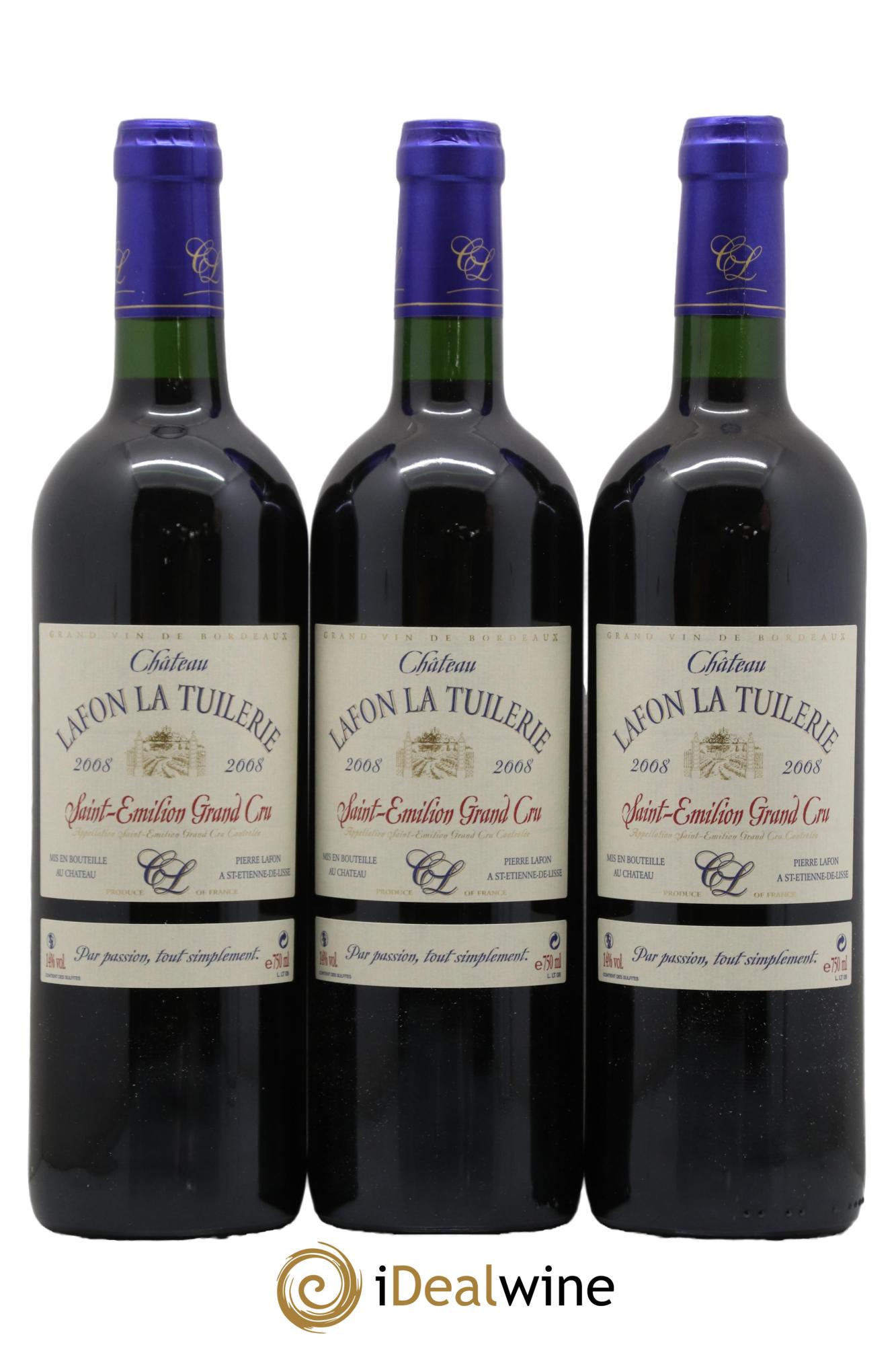 Saint-Émilion Grand Cru Château Lafon La Tuilerie 2008 - Posten von 12 Flaschen - 4