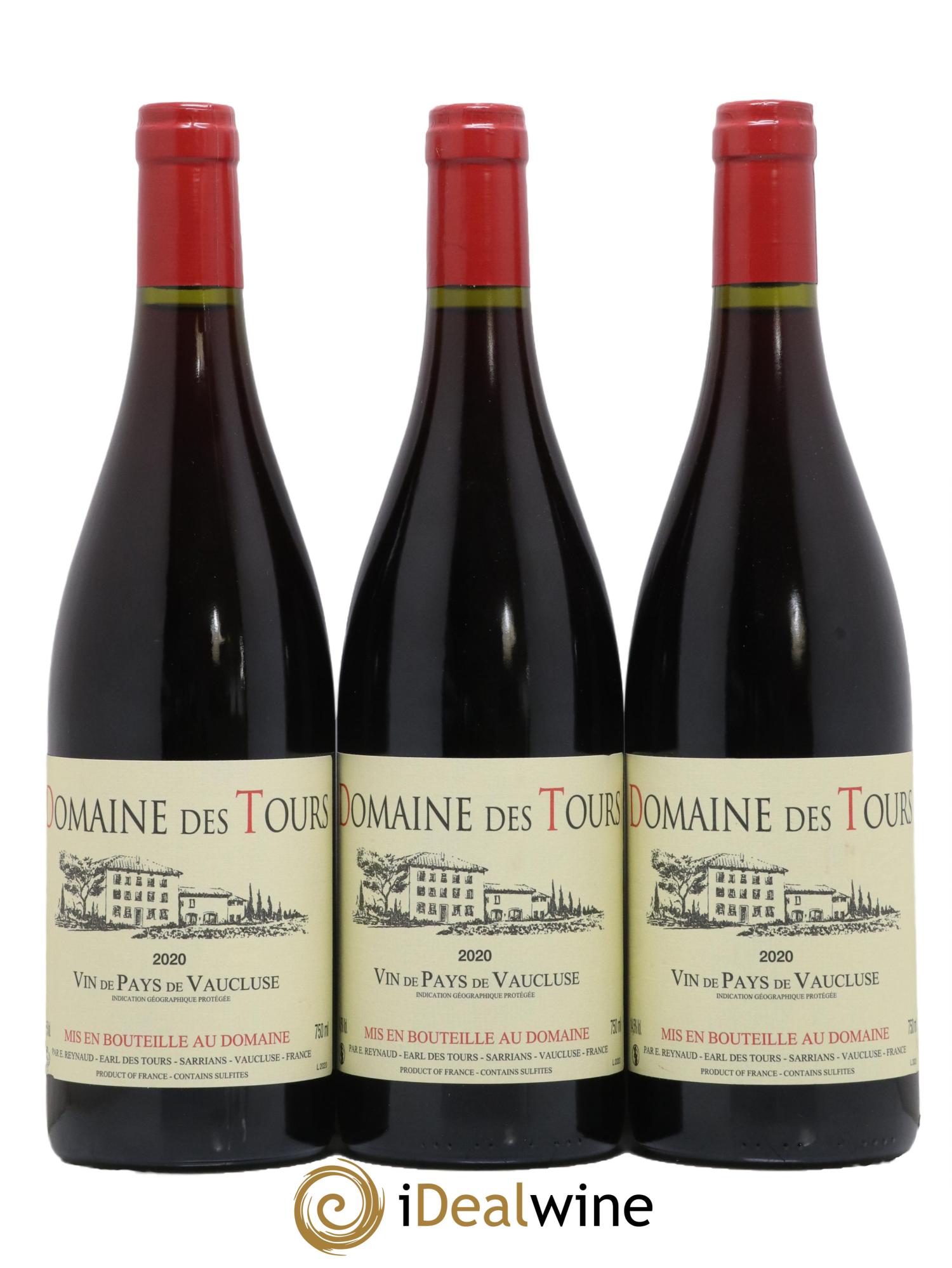 Vaucluse (Vin de Pays de Vaucluse) Domaine des Tours Emmanuel Reynaud 2020 - Lot de 3 bouteilles - 0