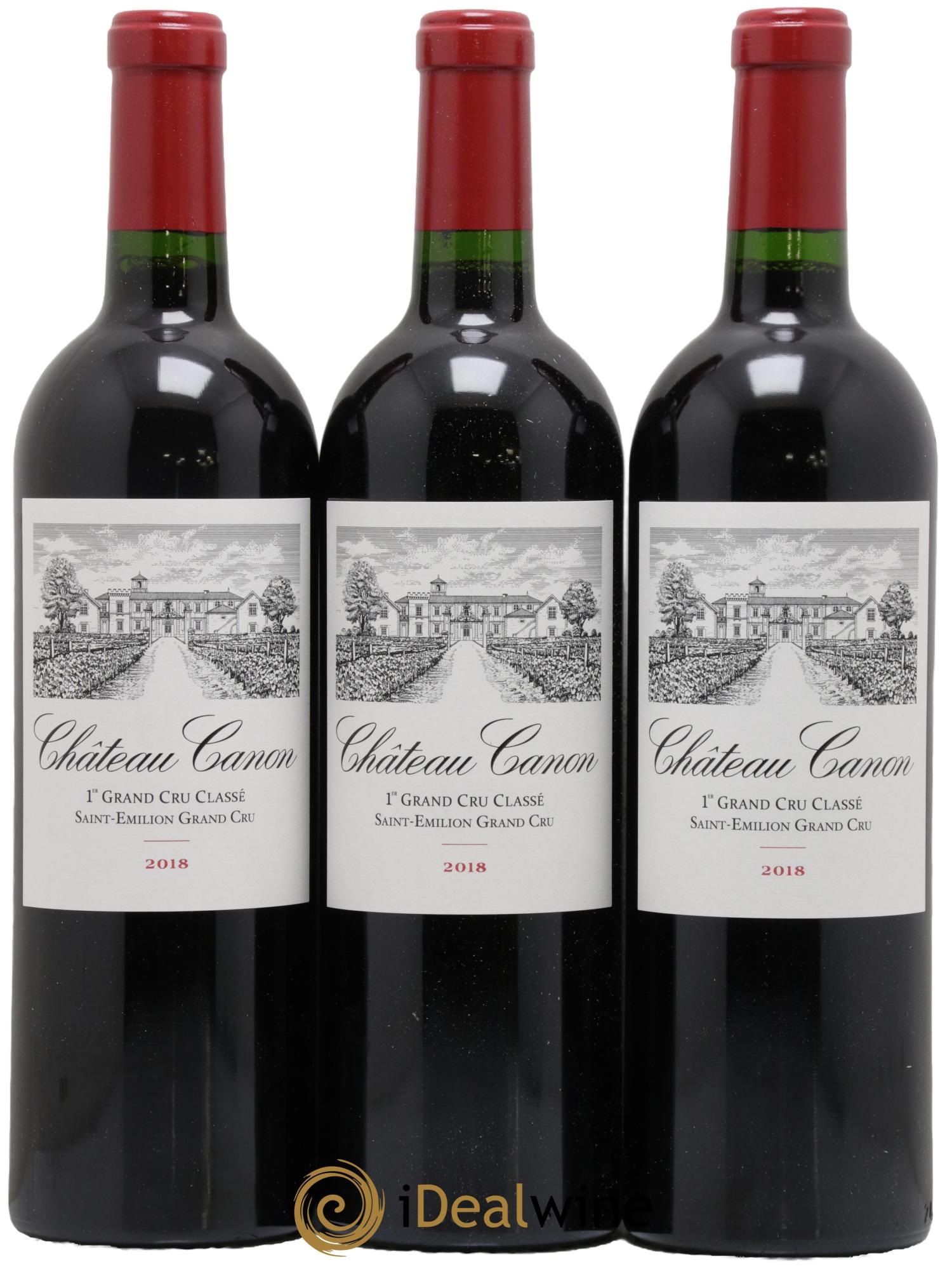 Château Canon 1er Grand Cru Classé B 2018 - Lot de 3 bouteilles - 0