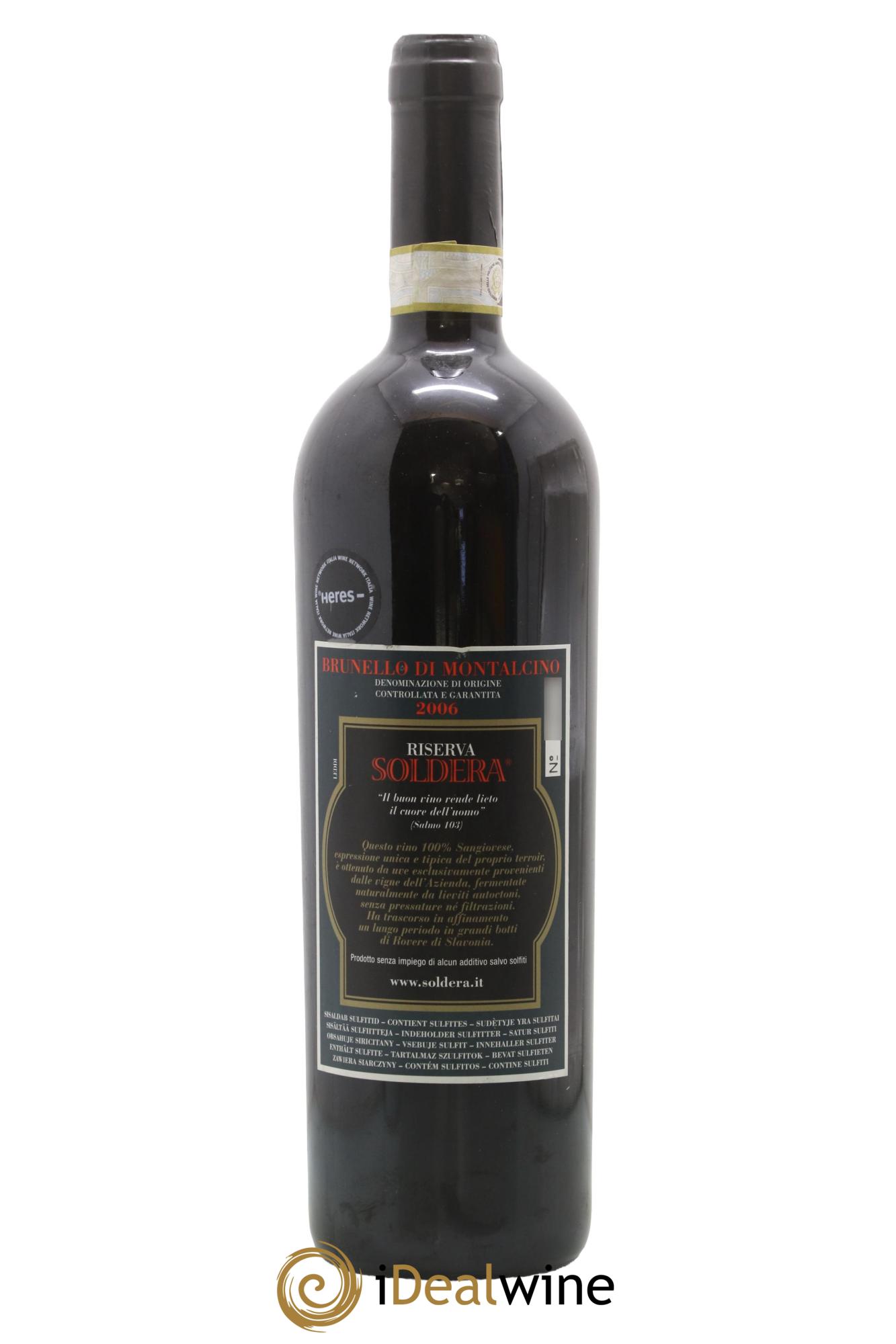 Brunello di Montalcino DOCG Riserva Soldera Case Basse - Gianfranco Soldera 2006 - Lot de 1 bouteille - 1