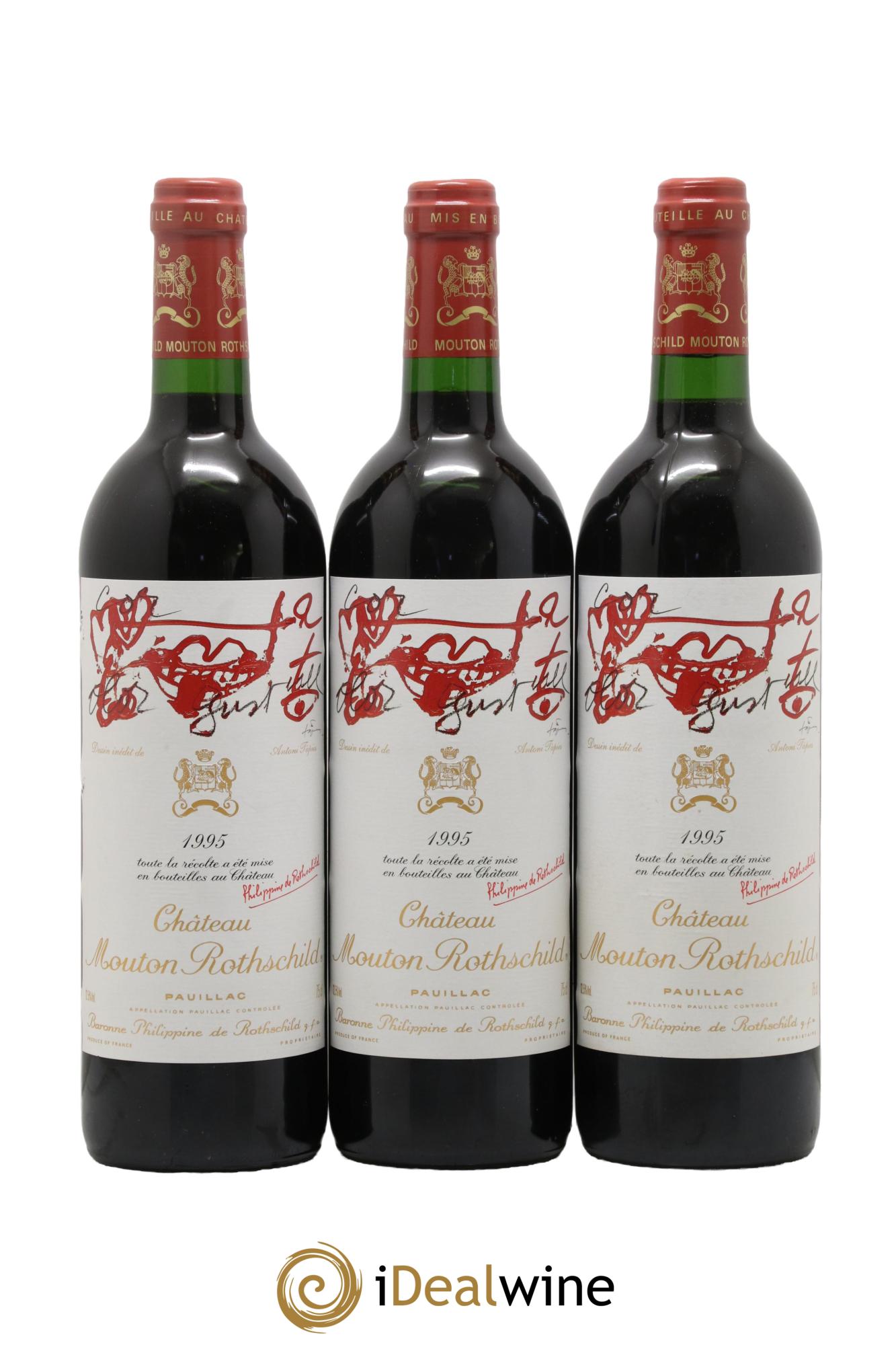 Château Mouton Rothschild 1er Grand Cru Classé 1995 - Lotto di 3 bottiglie - 0