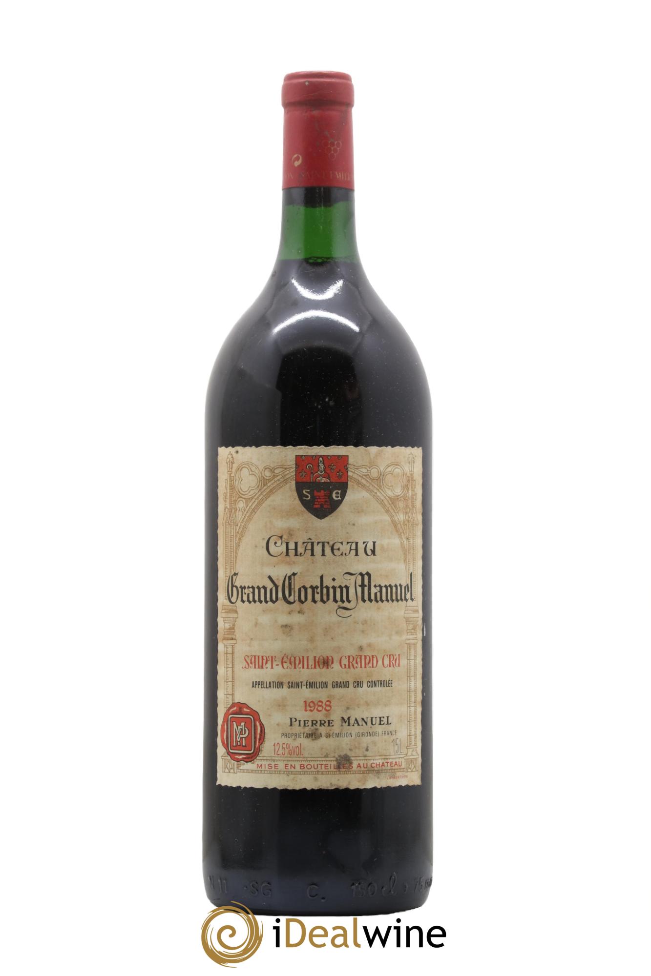 Château Grand Corbin Manuel 1988 - Lot de 1 magnum - 0