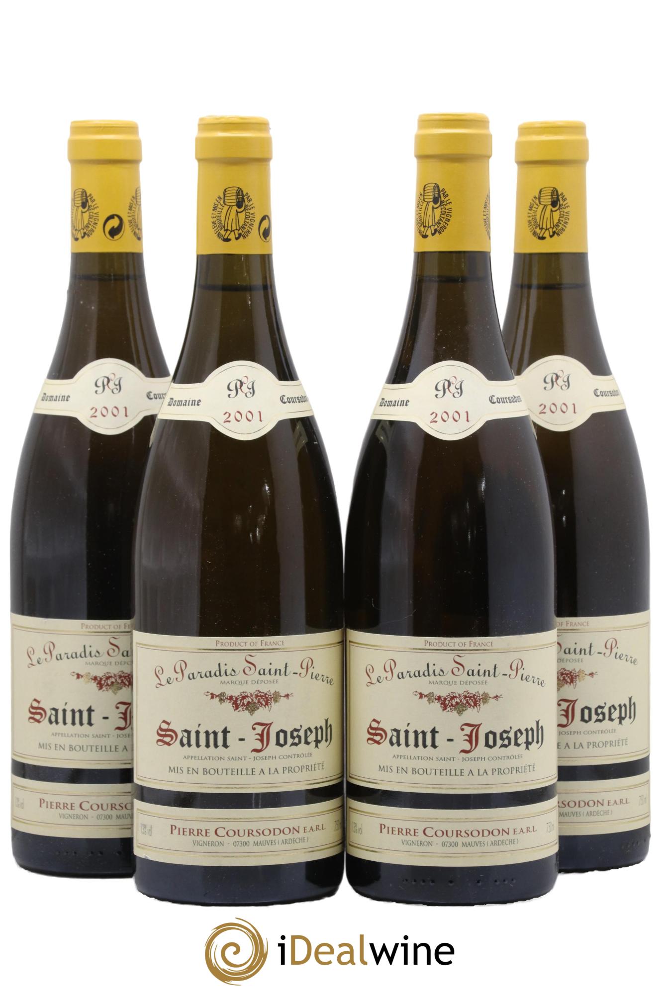 Saint-Joseph Le Paradis Saint-Pierre Pierre et Jérôme Coursodon 2001 - Posten von 4 Flaschen - 0