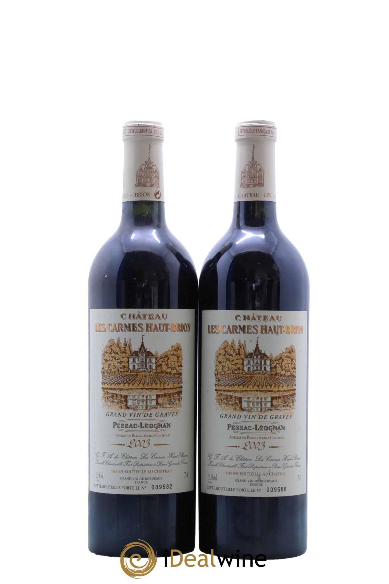 Château Les Carmes Haut-Brion 2003 - Lot de 2 bouteilles - 0
