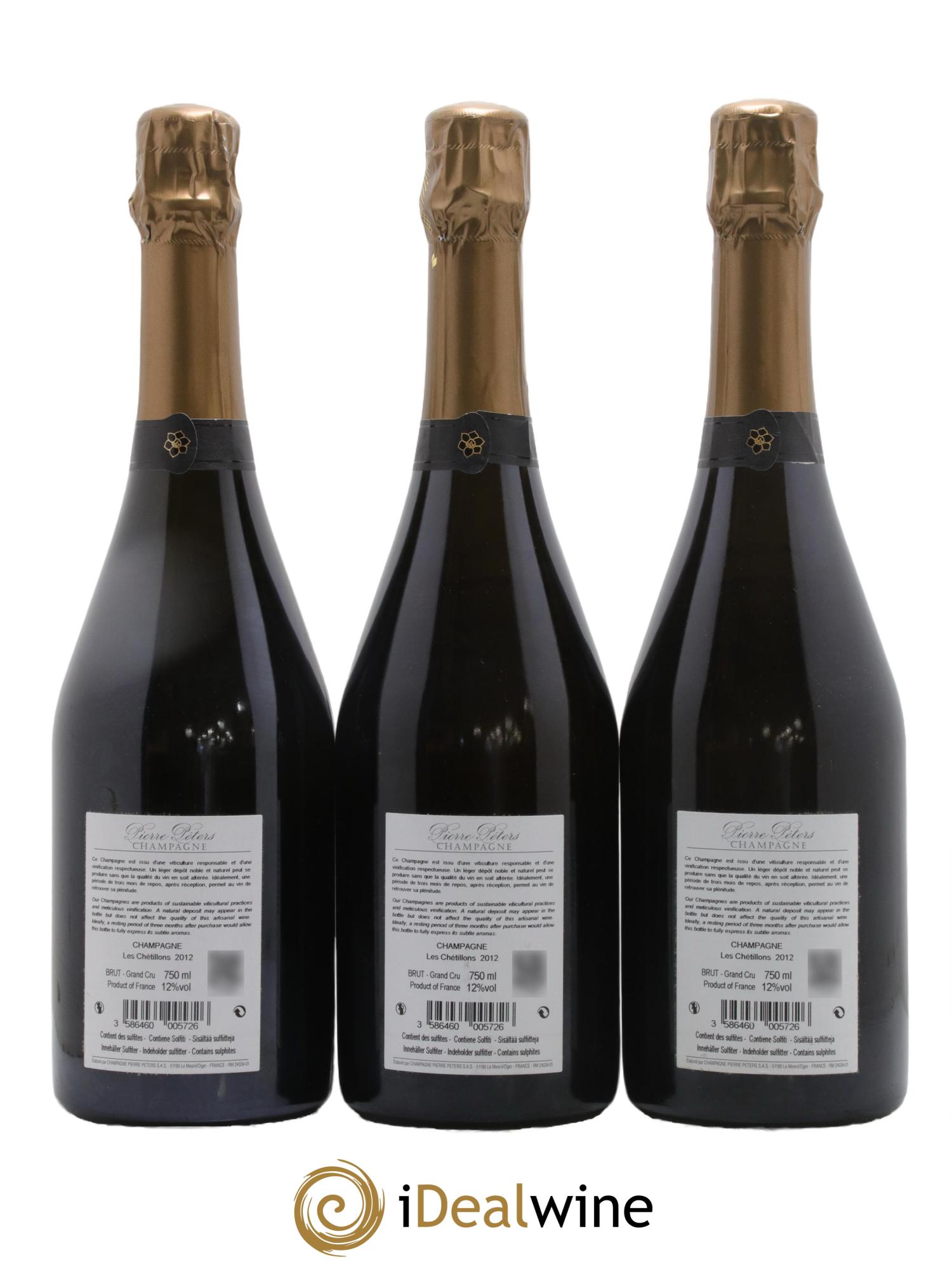 Cuvée Spéciale les Chétillons Blanc de Blancs Brut Pierre Péters 2012 - Lot of 3 bottles - 1