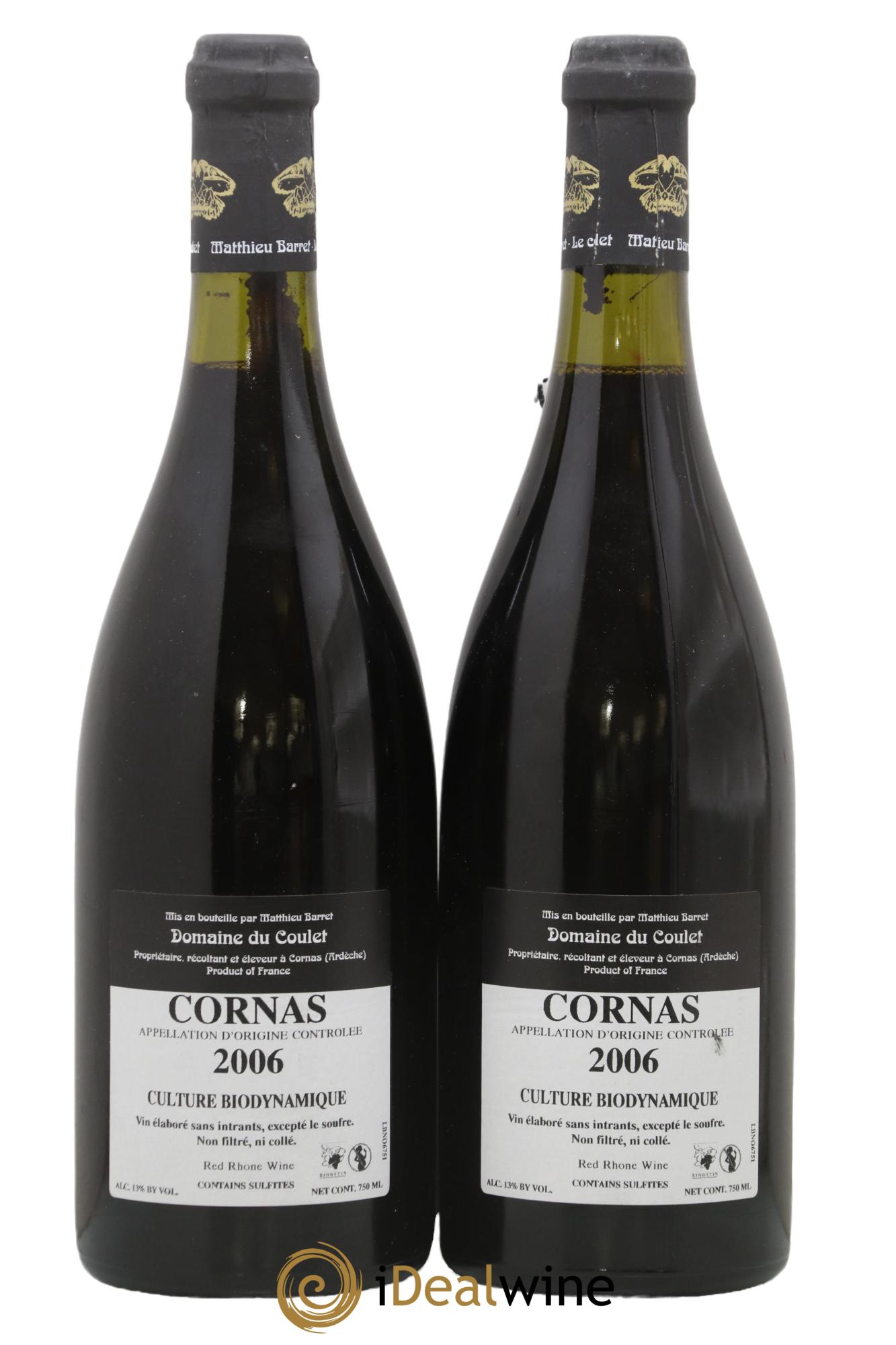 Cornas Billes Noires Coulet (Domaine du) - Matthieu Barret 2006 - Lot de 2 bouteilles - 1