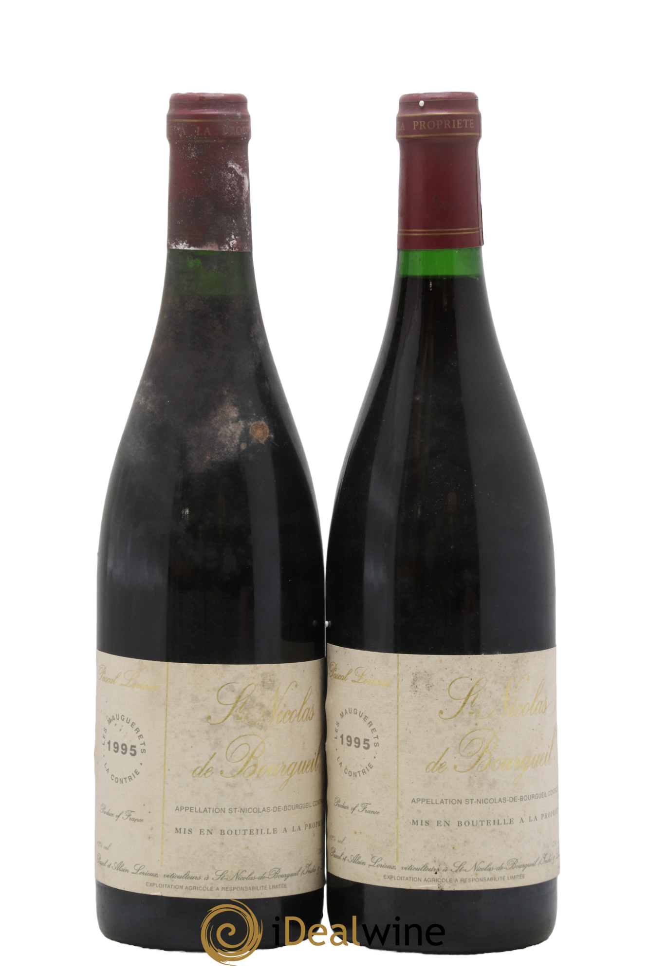 Saint-Nicolas de Bourgueil Les Mauguerets La Contrie Pascal Lorieux 1995 - Lot of 2 bottles - 0