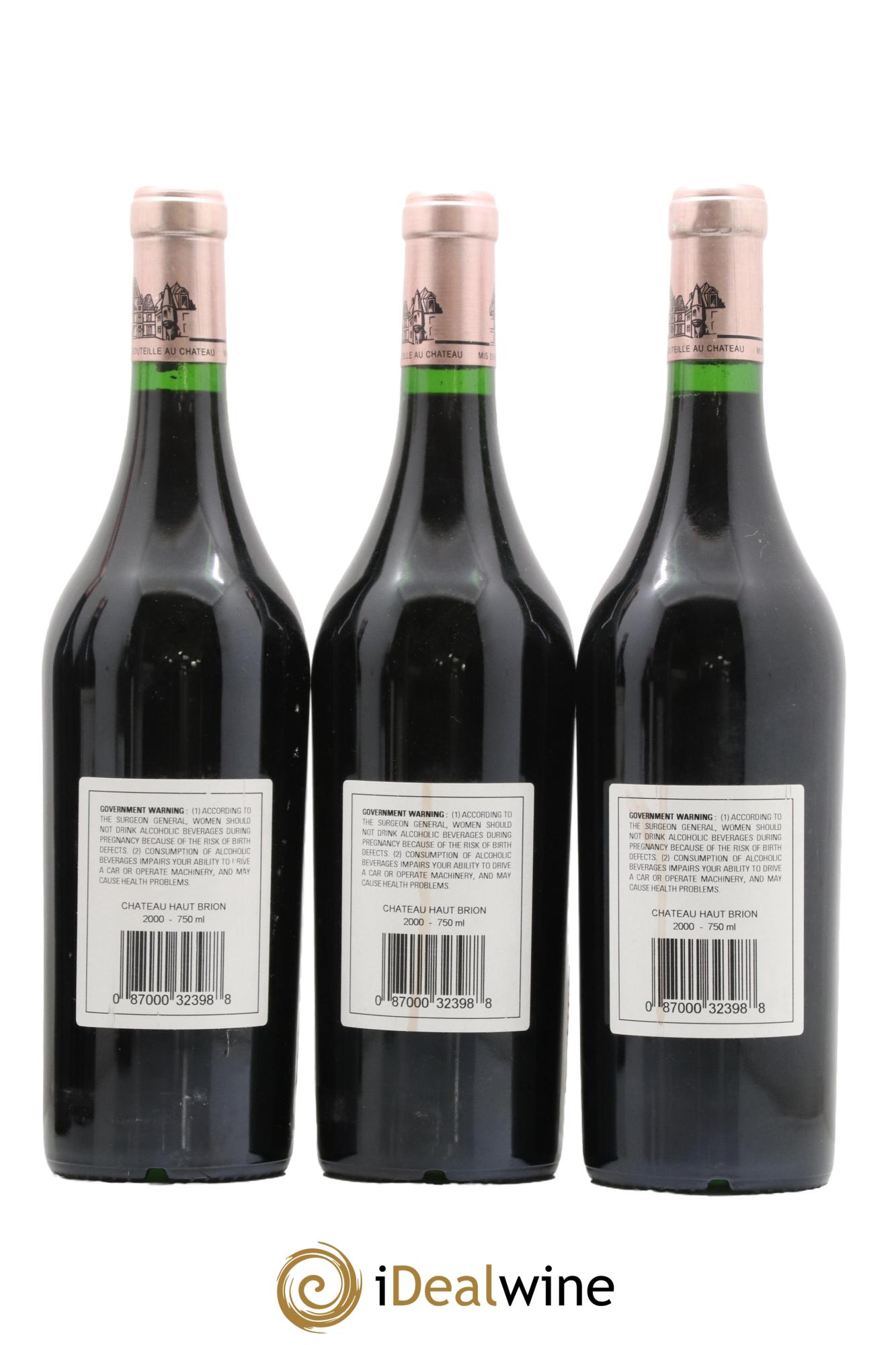 Château Haut Brion 1er Grand Cru Classé 2000 - Lot of 3 bottles - 1