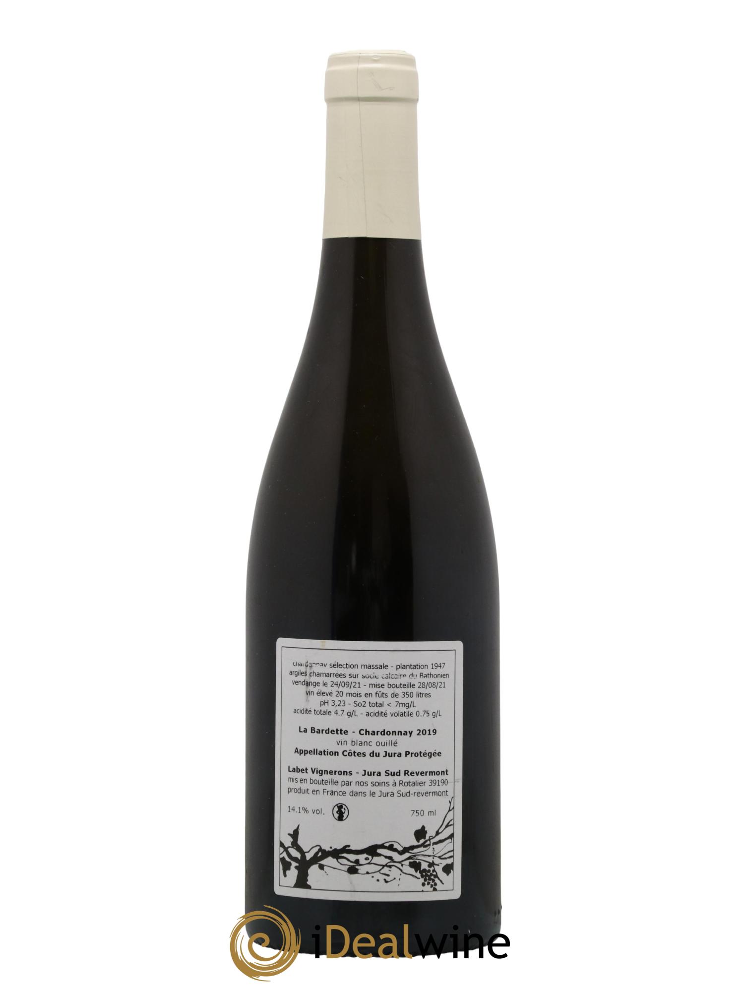 Côtes du Jura Chardonnay La Bardette Romain - Julien - Charline Labet 2019 - Lot de 1 bouteille - 1