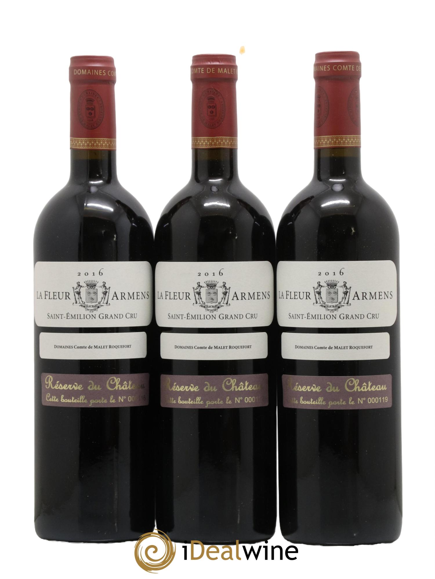 Saint-Émilion Grand Cru La Fleur Armens 2016 - Lot de 3 bouteilles - 0