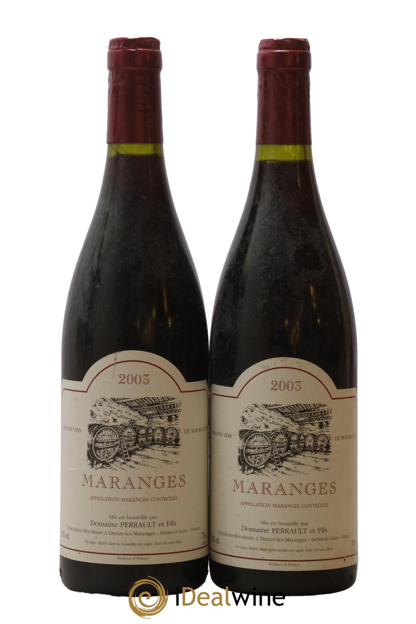 Maranges Perrault 2003 - Lot de 2 bouteilles - 0