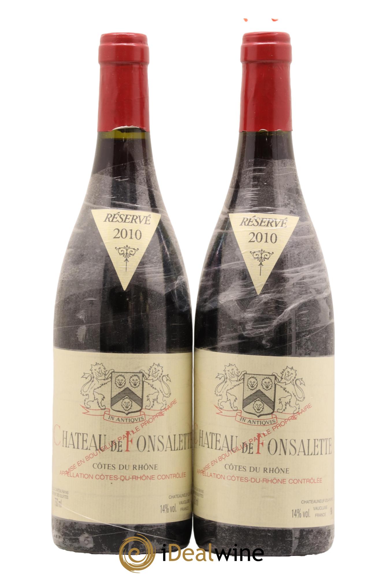 Côtes-du-Rhône Château de Fonsalette Emmanuel Reynaud 2010 - Lot de 2 bouteilles - 0