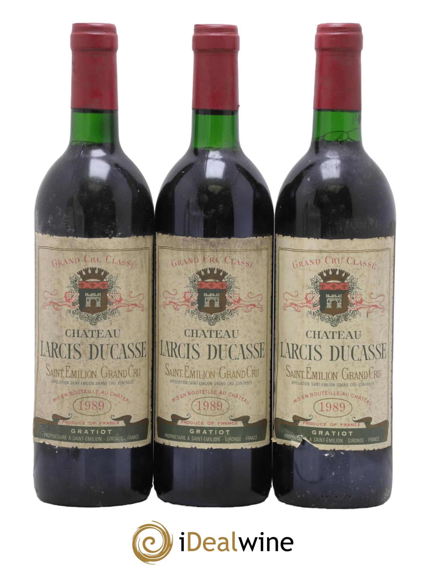 Château Larcis Ducasse 1er Grand Cru Classé B 1989 - Lot of 3 bottles - 0