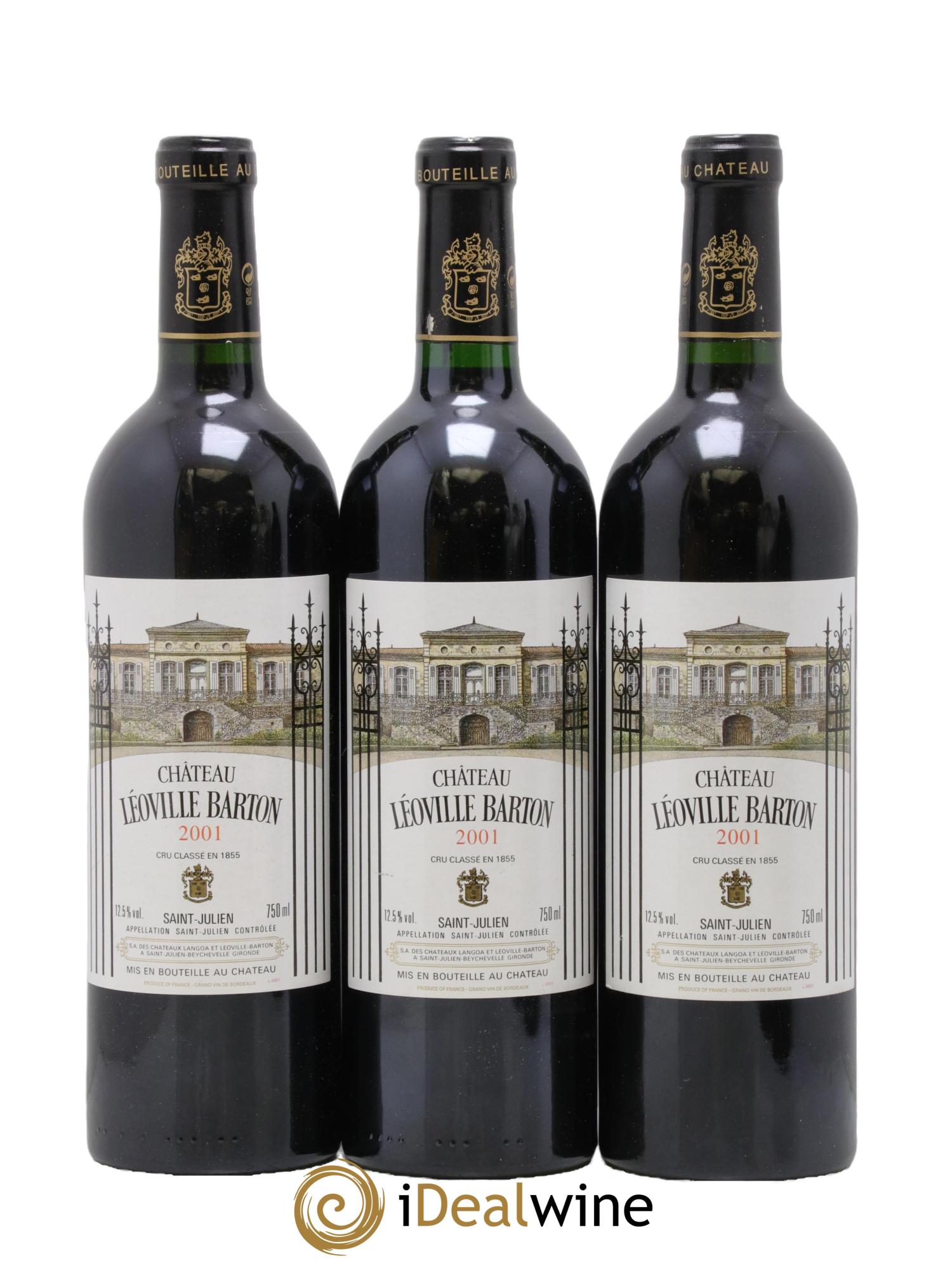 Château Léoville Barton 2ème Grand Cru Classé 2001 - Lot of 3 bottles - 0