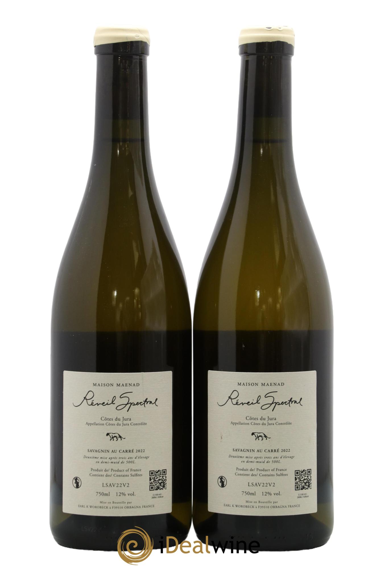 Côtes du Jura Réveil Spectral - Savagnin Au Carré Katie Worobeck Maison Maenad 2022 - Lot de 2 bouteilles - 1