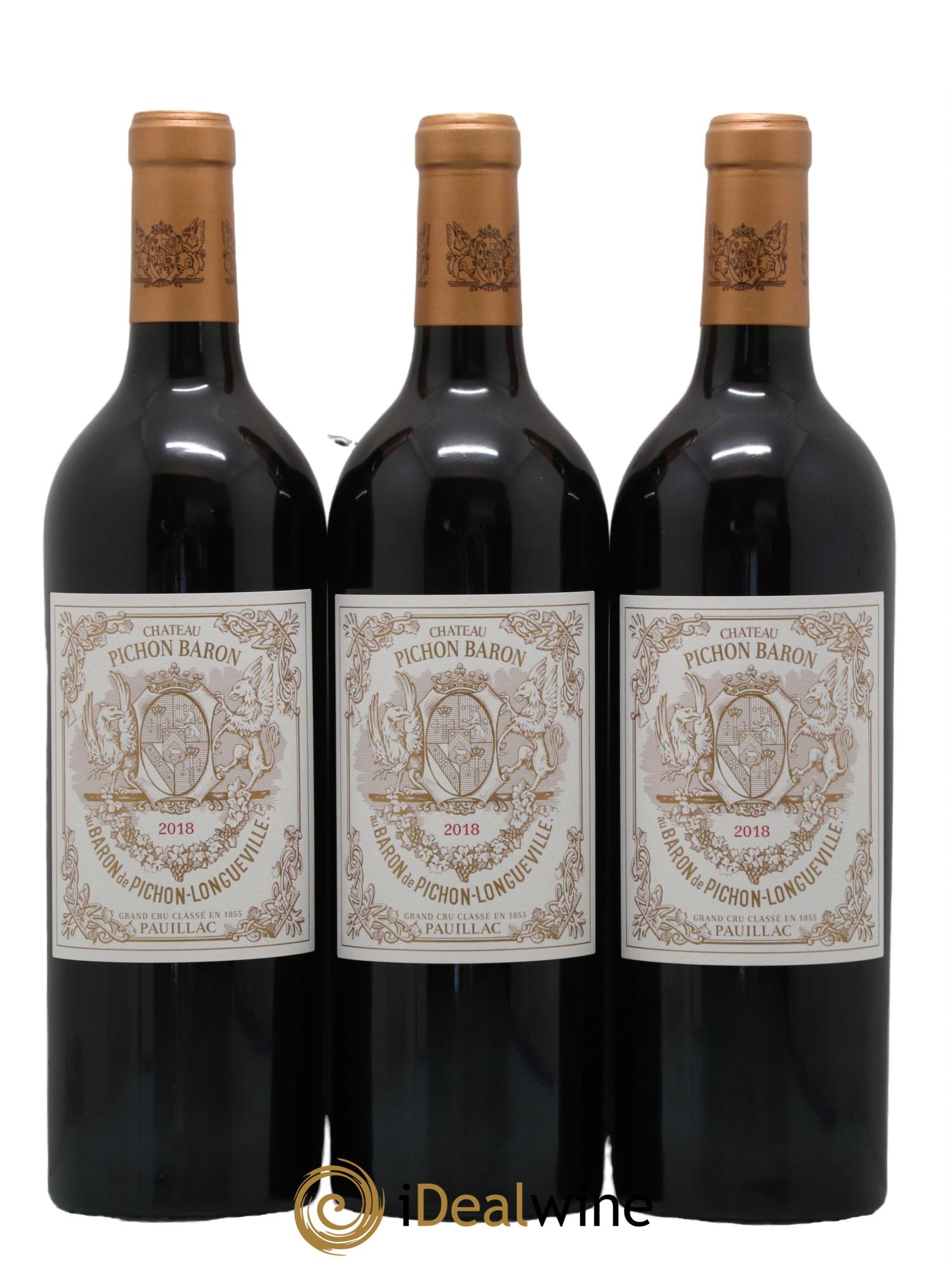 Pichon Longueville Baron 2ème Grand Cru Classé 2018 - Lot de 3 bouteilles - 0