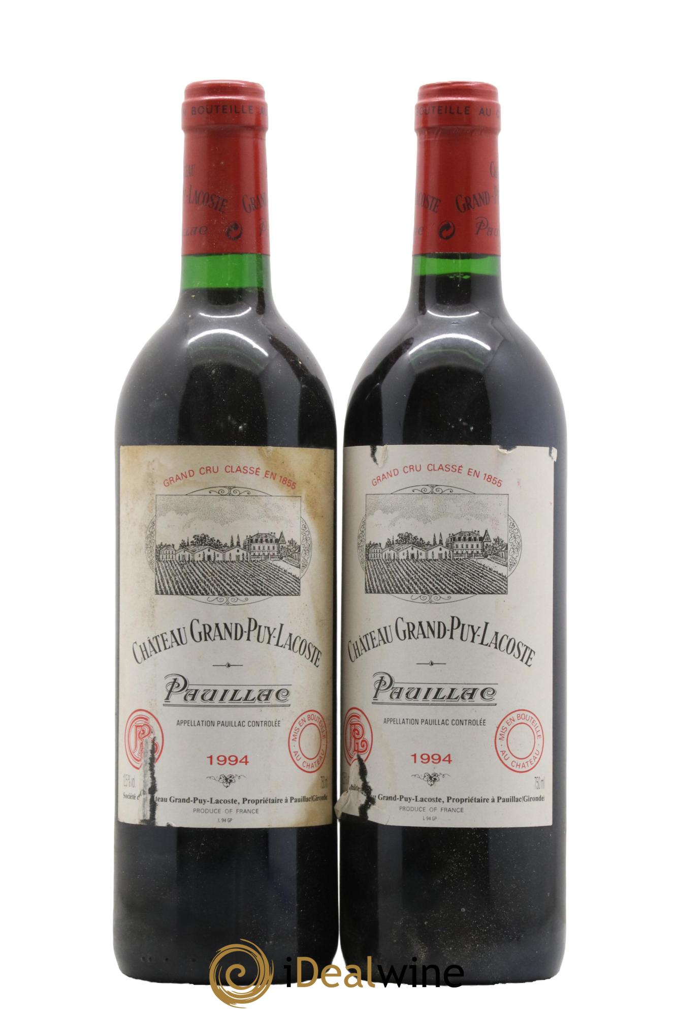 Château Grand Puy Lacoste 5ème Grand Cru Classé 1994 - Lot de 2 bouteilles - 0