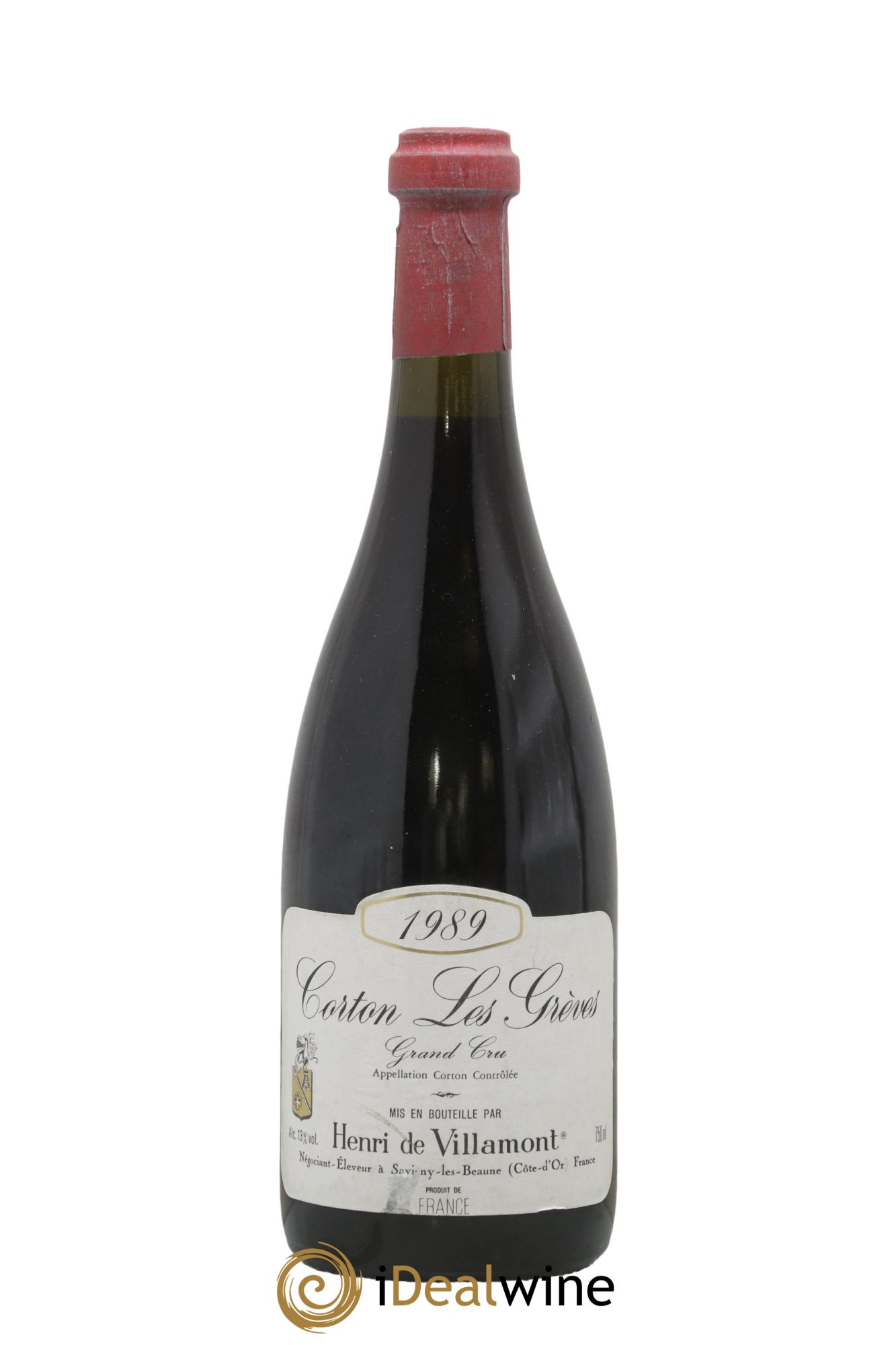 Corton Grand Cru Les Grèves Henri de Villamont 1989 - Lot de 1 bouteille - 0