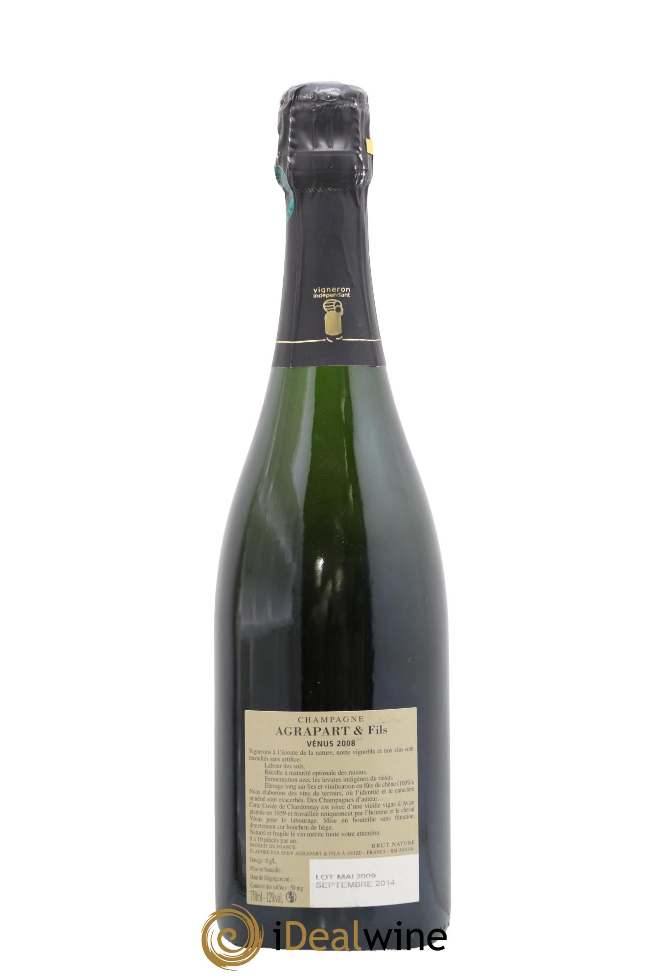 Vénus Blanc de Blancs Brut Nature Pascal Agrapart 2008 - Lot de 1 bouteille - 1
