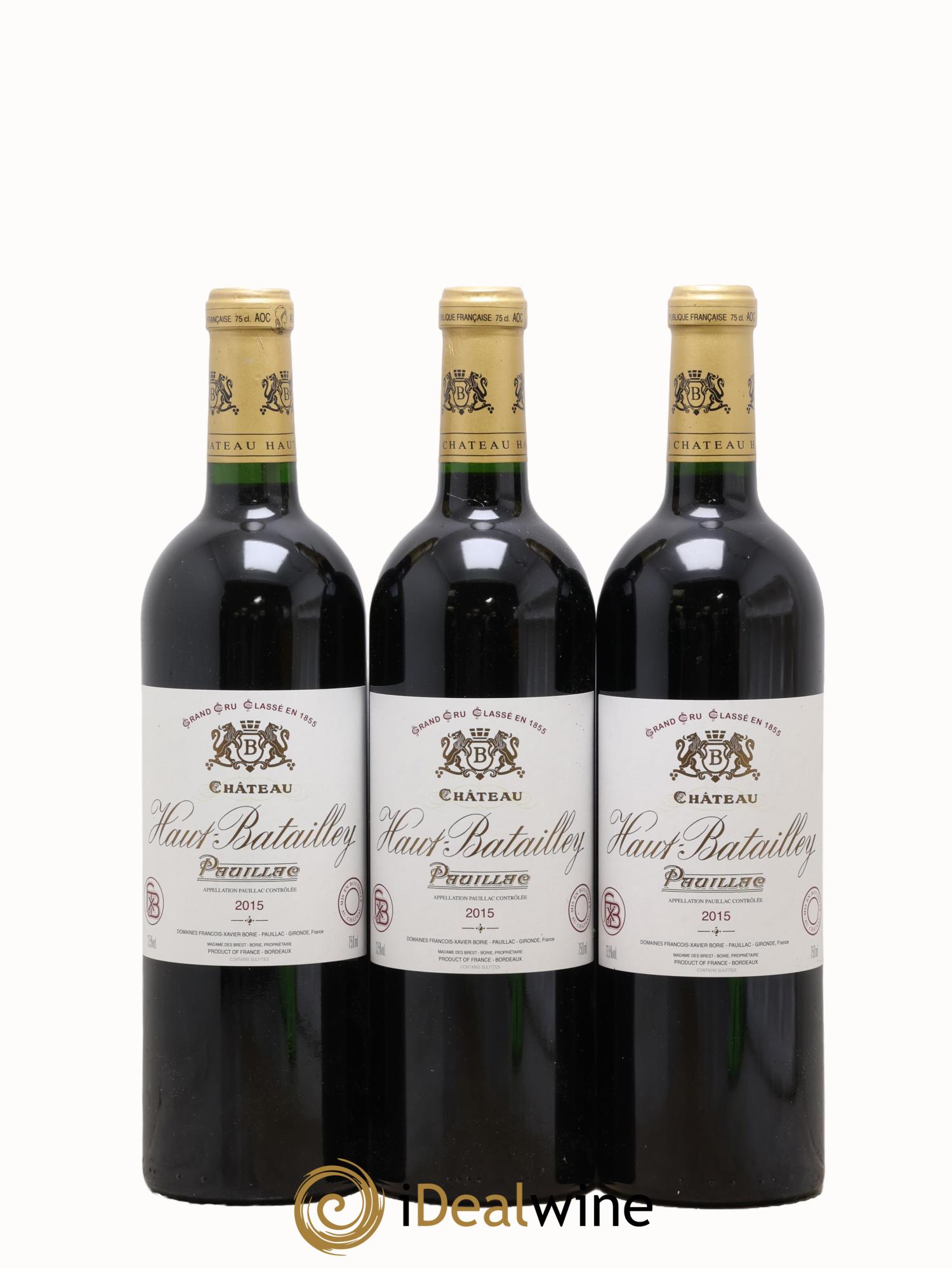 Château Haut Batailley 5ème Grand Cru Classé 2015 - Lot of 3 bottles - 0