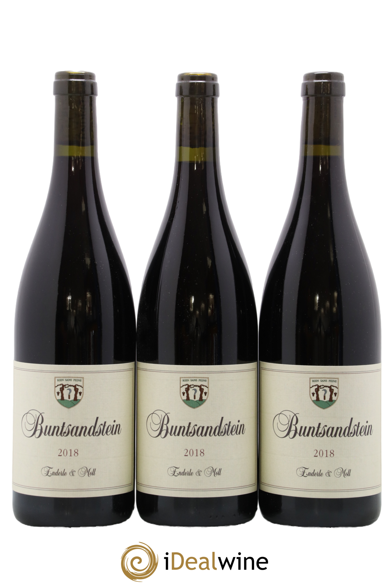 Allemagne Landwein Buntsandstein Pinot Noir Enderle Und Moll 2018 - Lot of 3 bottles - 0