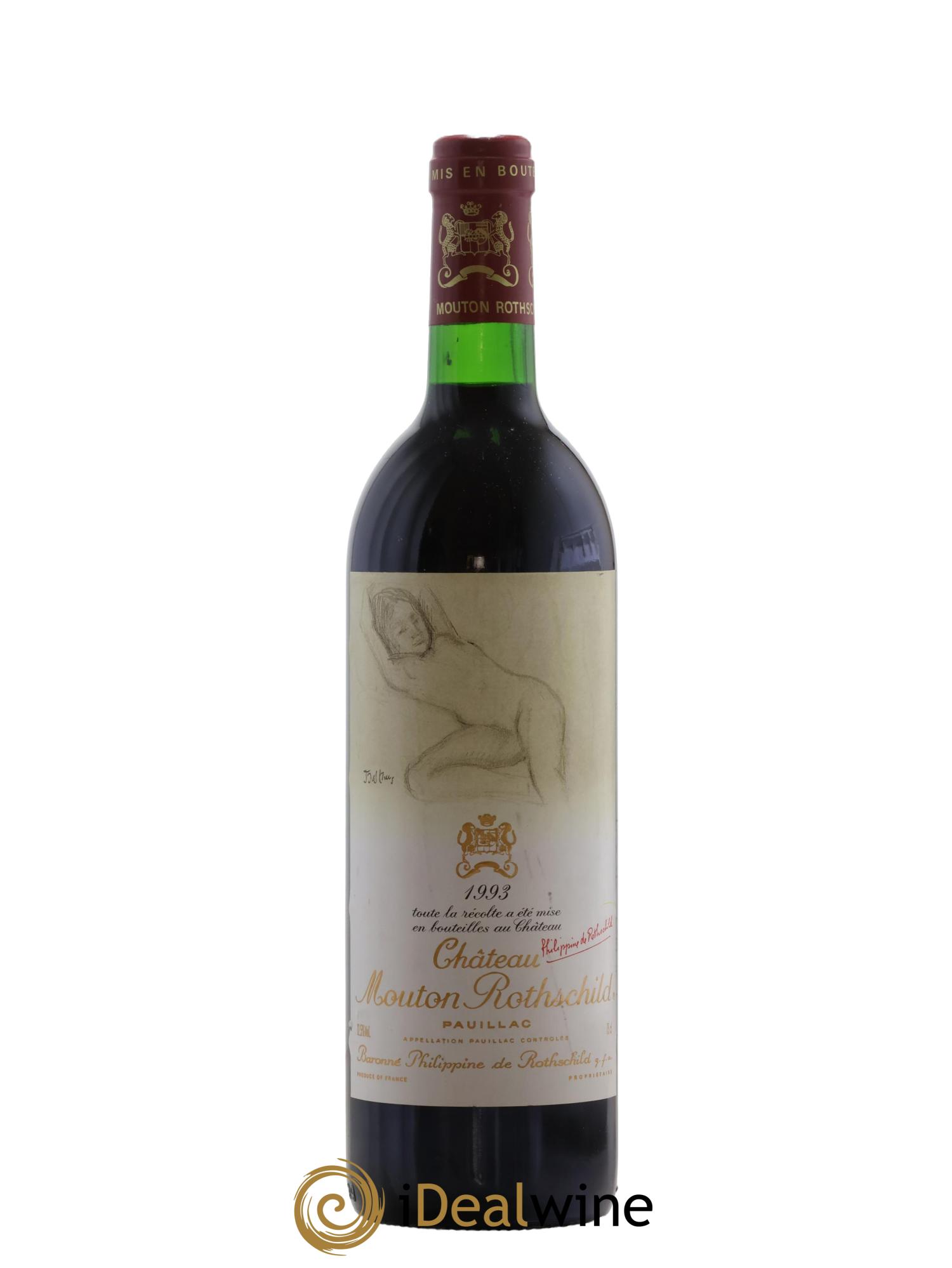 Château Mouton Rothschild 1er Grand Cru Classé 1993 - Lot de 1 bouteille - 0