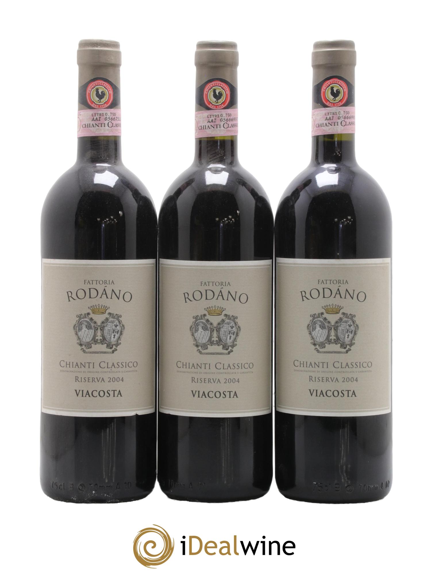 Chianti Classico DOCG Riserva Viacosta Rodano 2004 - Lot of 3 bottles - 0