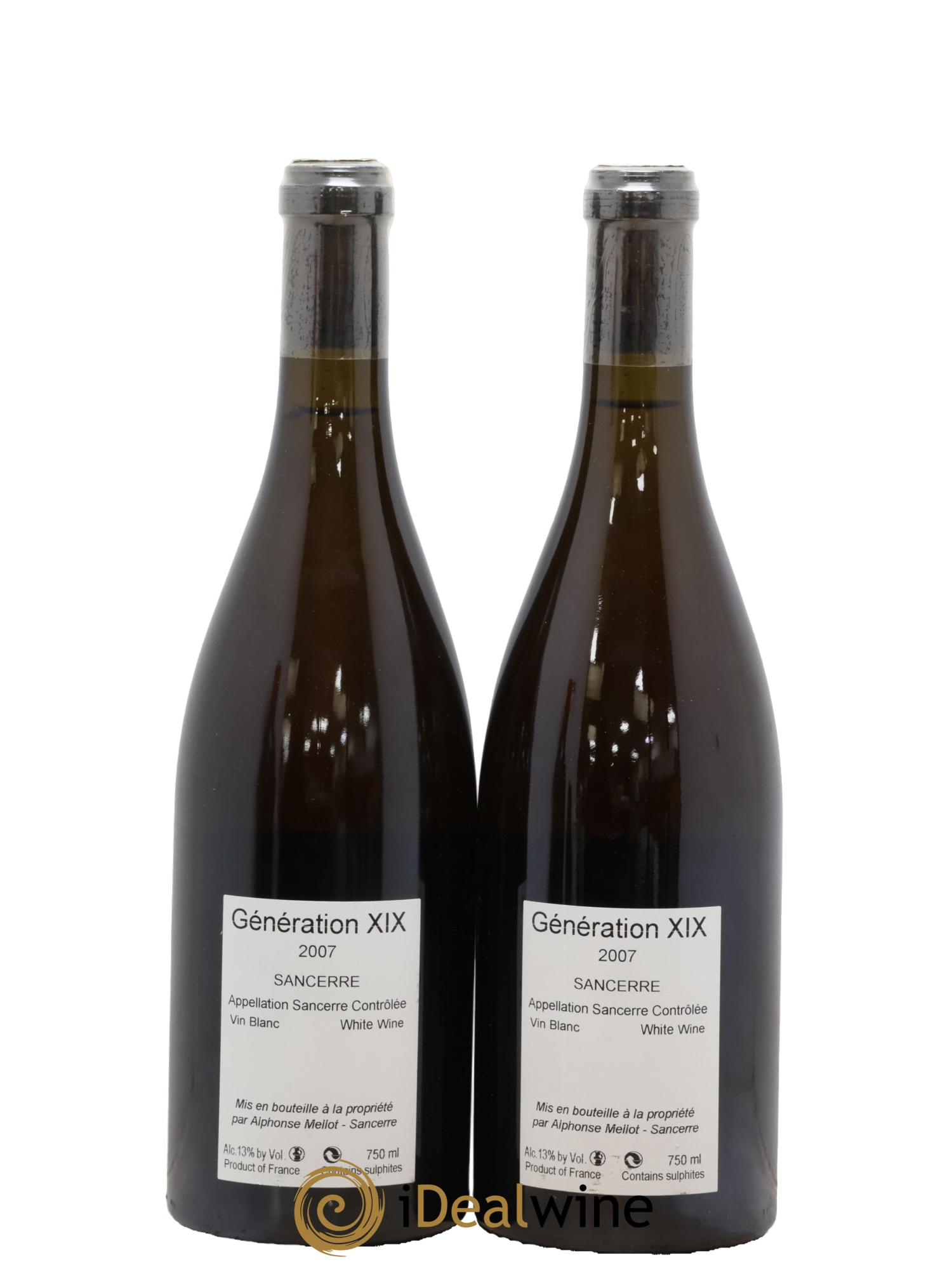 Sancerre Génération XIX Alphonse Mellot  2007 - Lot of 2 bottles - 1