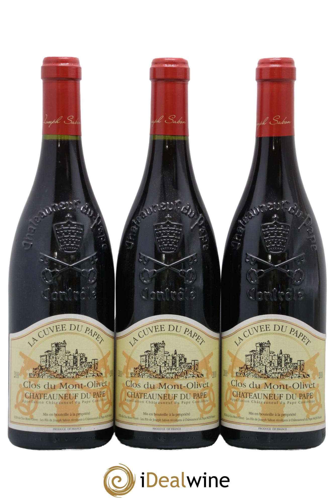 Châteauneuf-du-Pape Cuvée du Papet Clos du Mont-Olivet 2010 - Lot de 3 bouteilles - 0