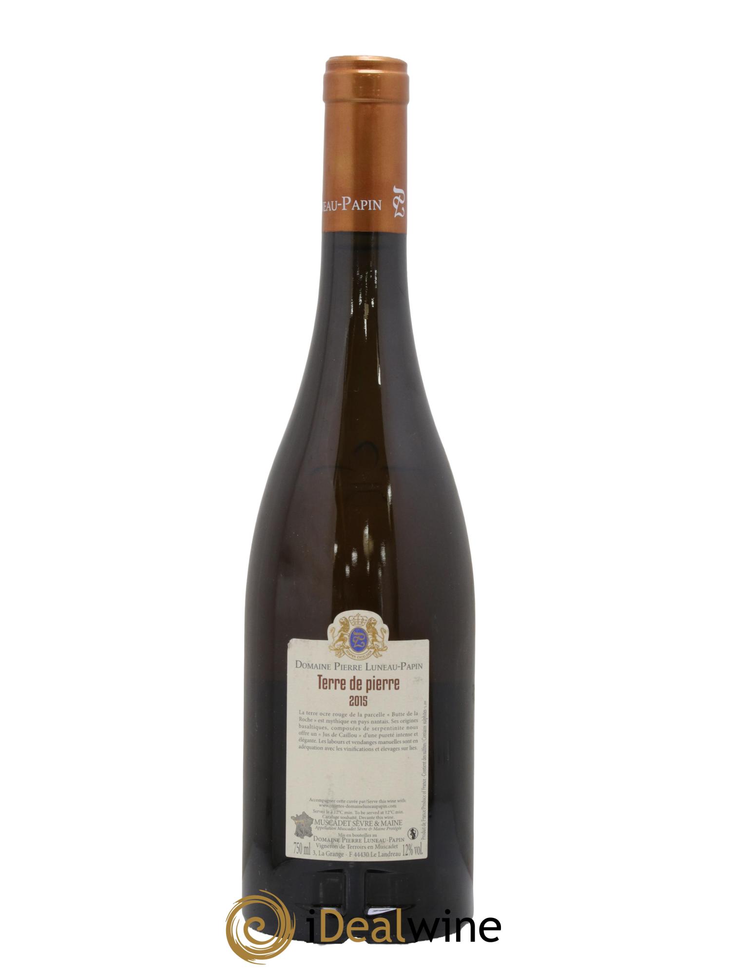 Muscadet-Sèvre-et-Maine sur lie Terre de Pierre Luneau-Papin 2015 - Lot of 1 bottle - 1