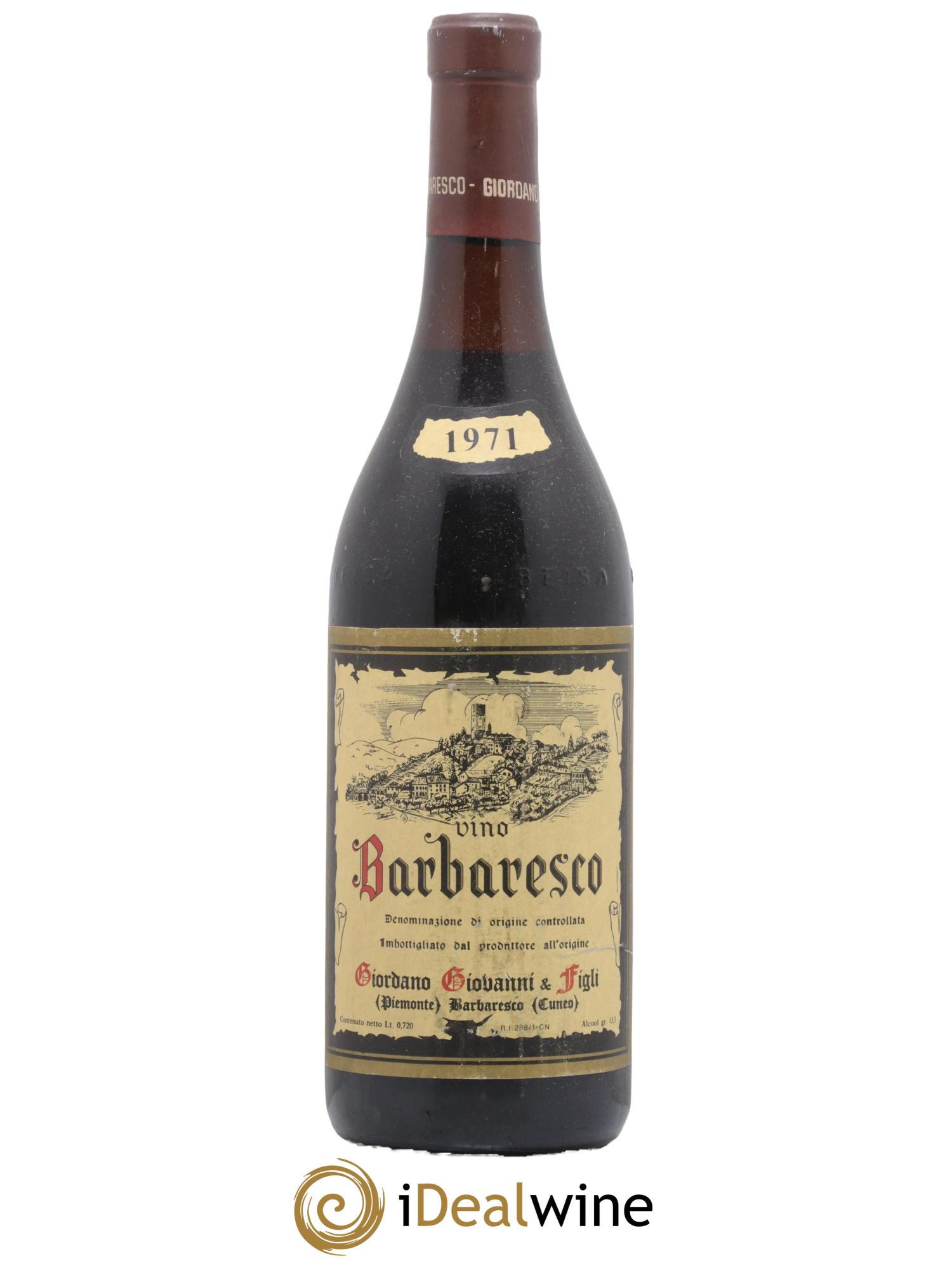 Barbaresco DOCG Giordano Giovanni & Figli 1971 - Lot de 1 bouteille - 0