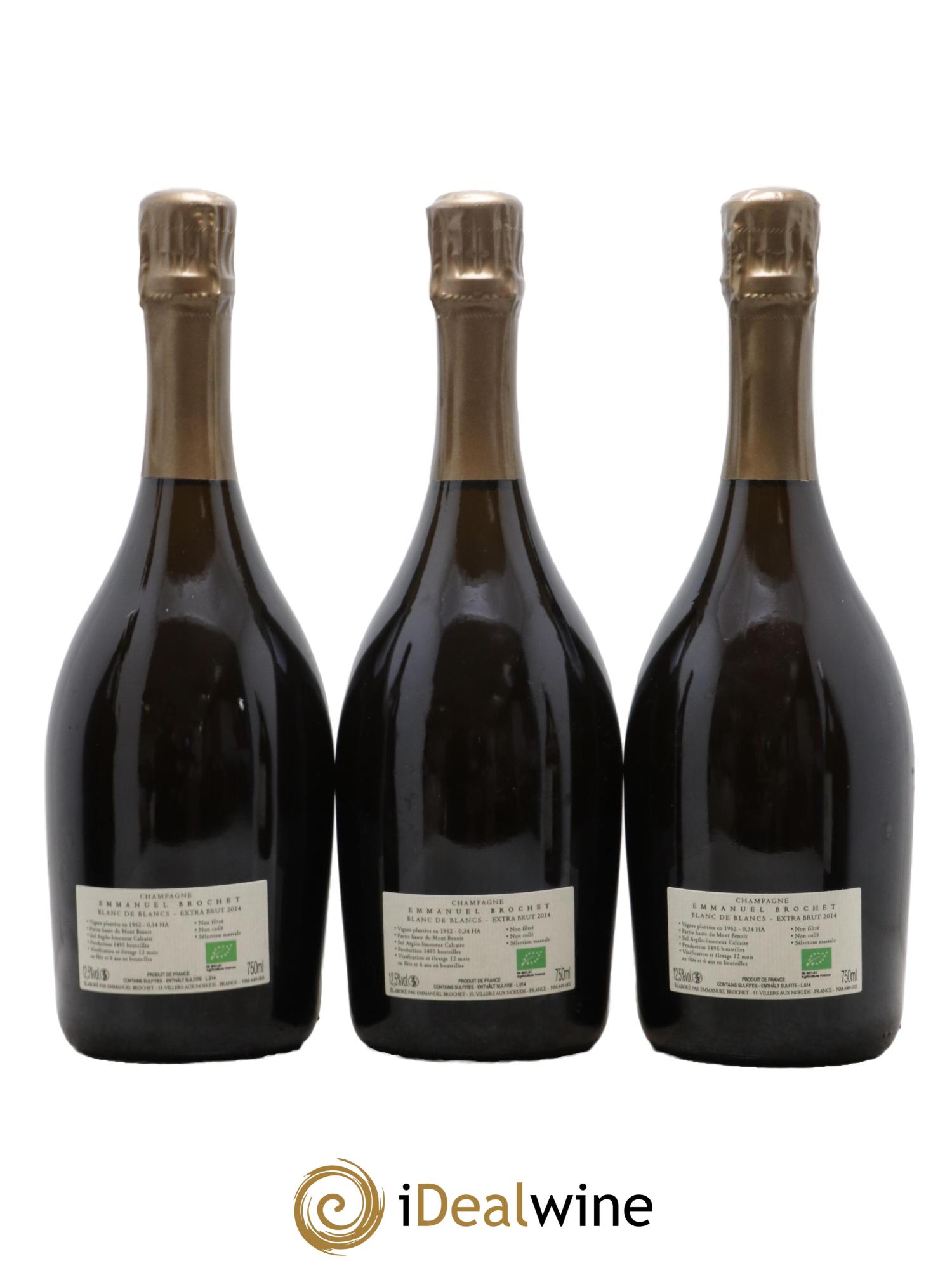 Blanc de Blancs Extra-Brut Les Hauts Chardonnays Emmanuel Brochet 2014 - Lot of 3 bottles - 1