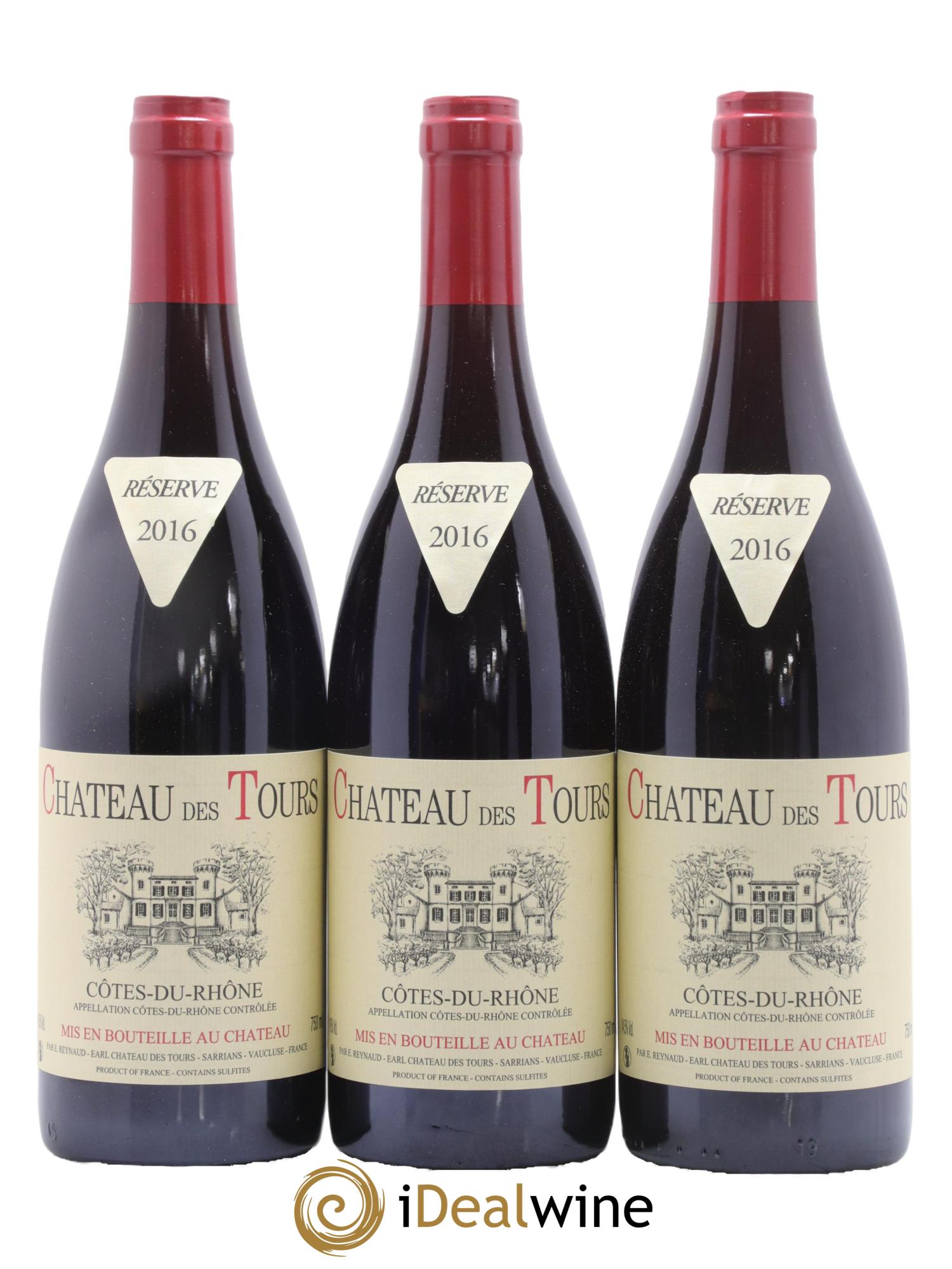 Côtes-du-Rhône Château des Tours Emmanuel Reynaud 2016 - Lot de 3 bouteilles - 0