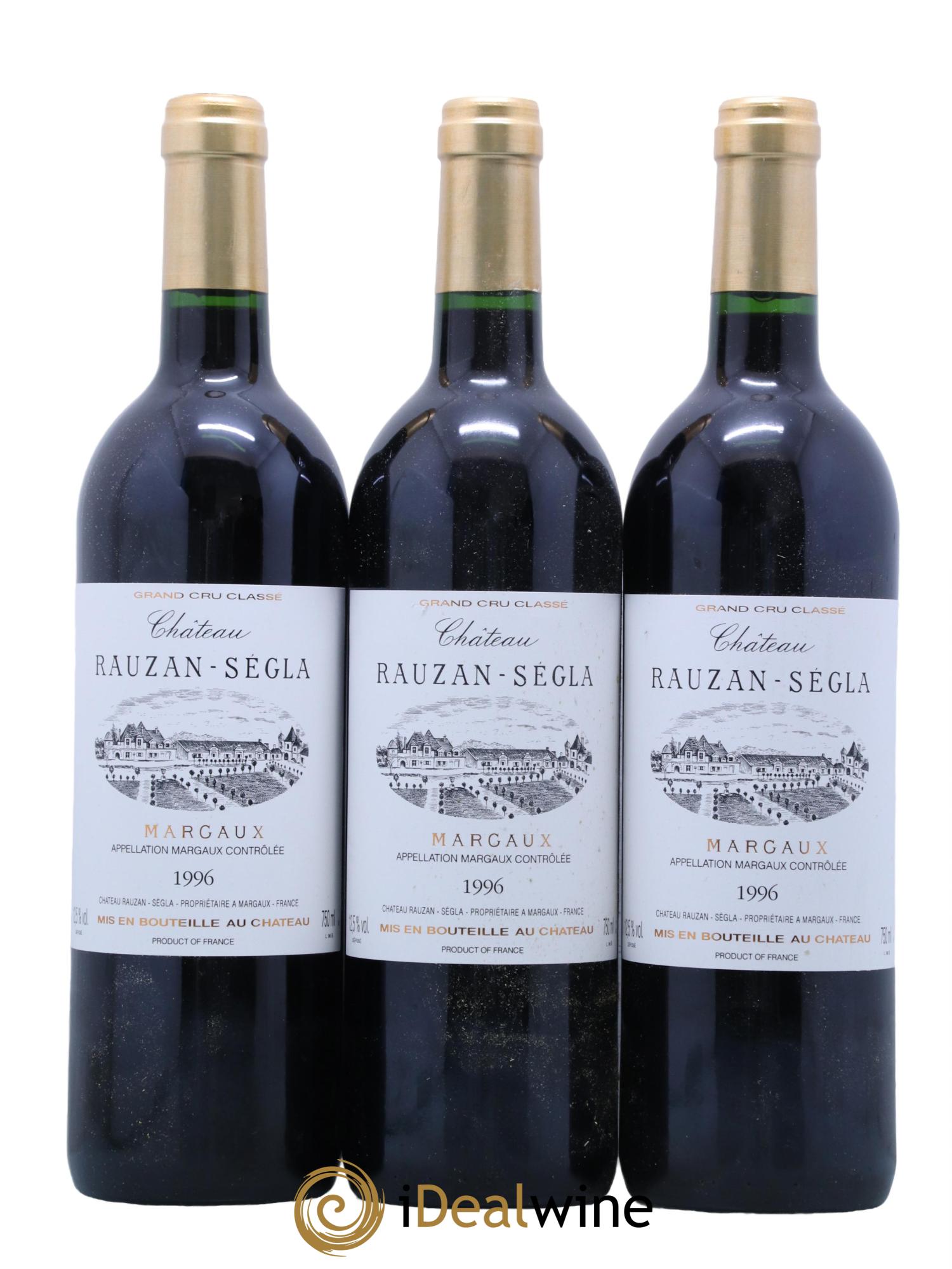 Château Rauzan Ségla Grand Cru Classé 1996 - Lot de 3 bouteilles - 0