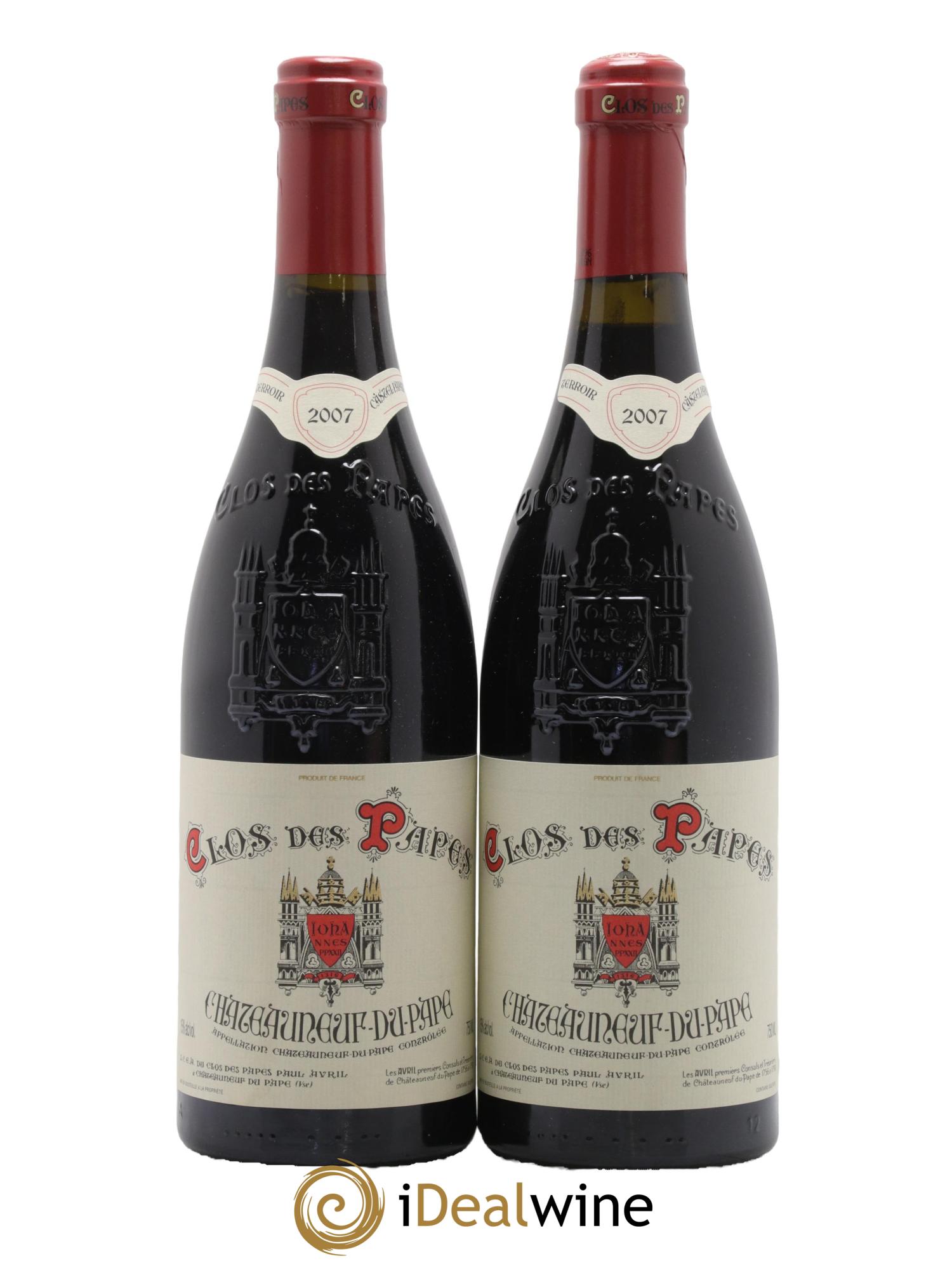 Châteauneuf-du-Pape Clos des Papes - Paul Avril 2007 - Lot de 2 bouteilles - 0