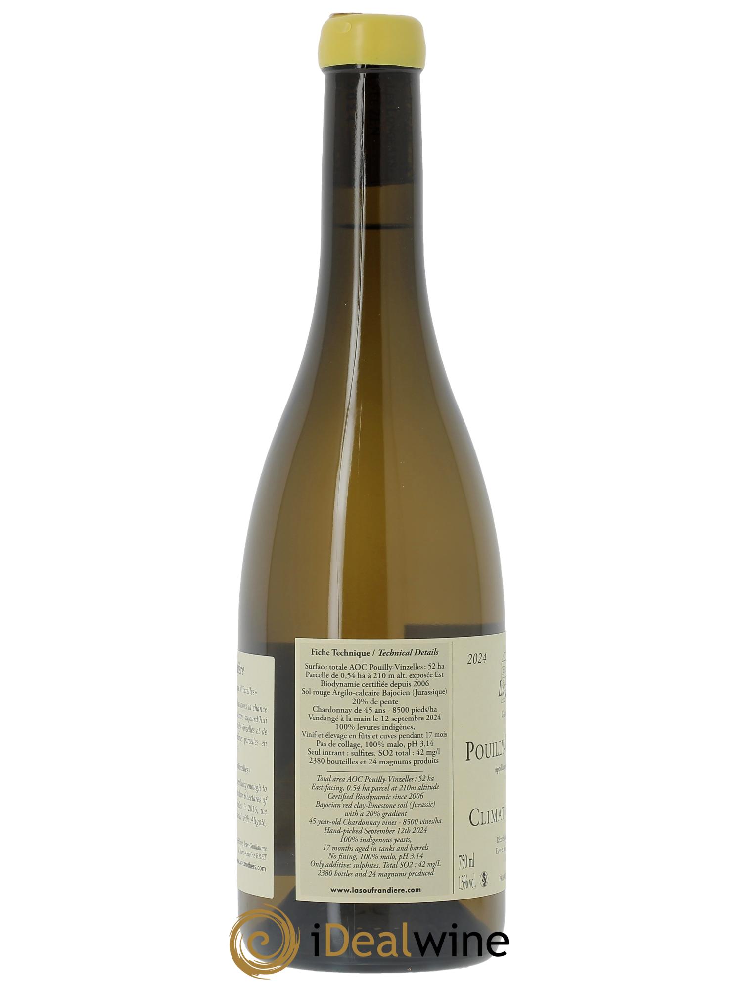 Pouilly-Vinzelles Les Longeays La Soufrandière - Bret Brothers  2024 - Lot de 1 bouteille - 2