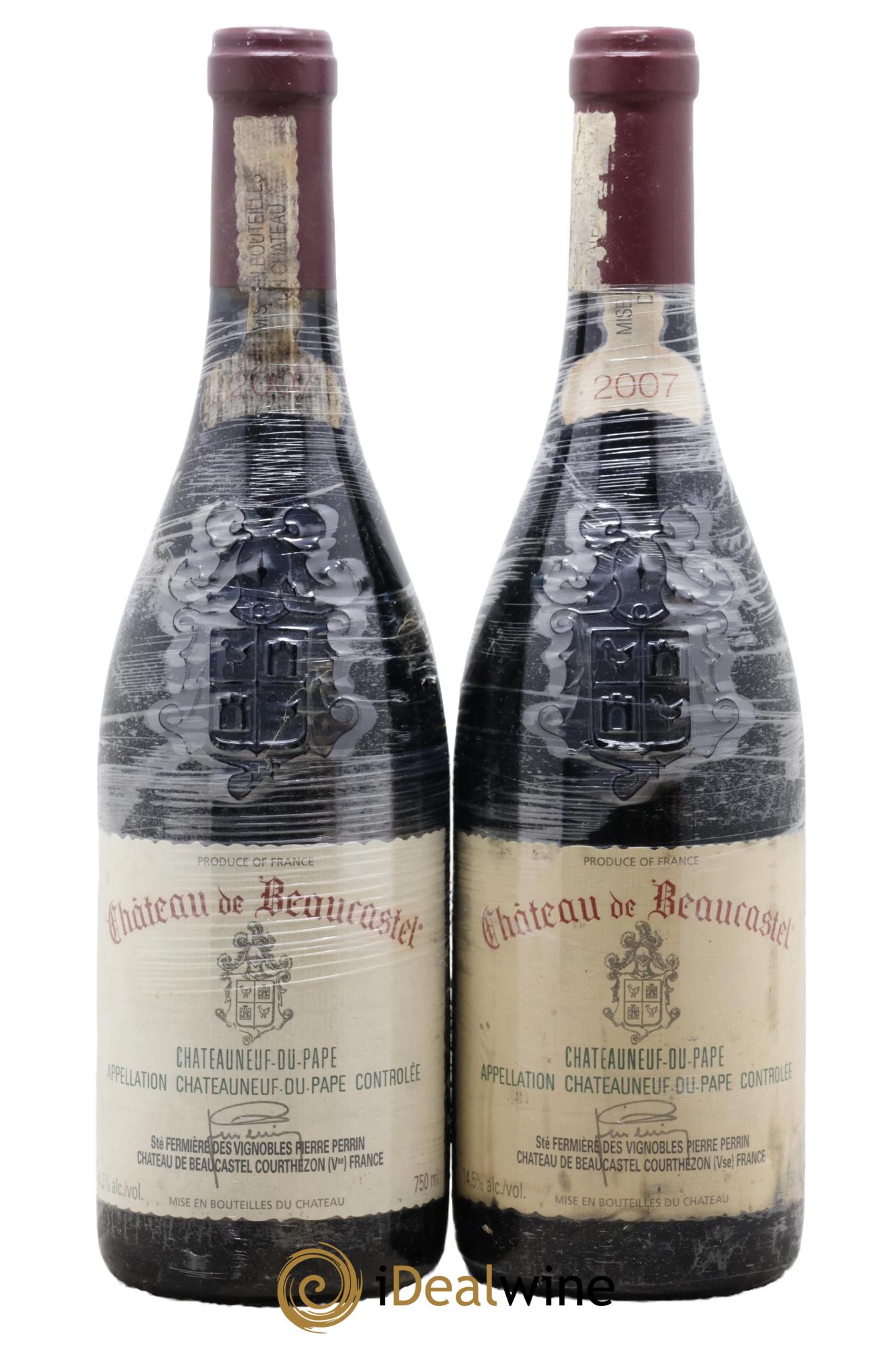 Châteauneuf-du-Pape Château de Beaucastel Famille Perrin 2007 - Lot of 2 bottles - 0
