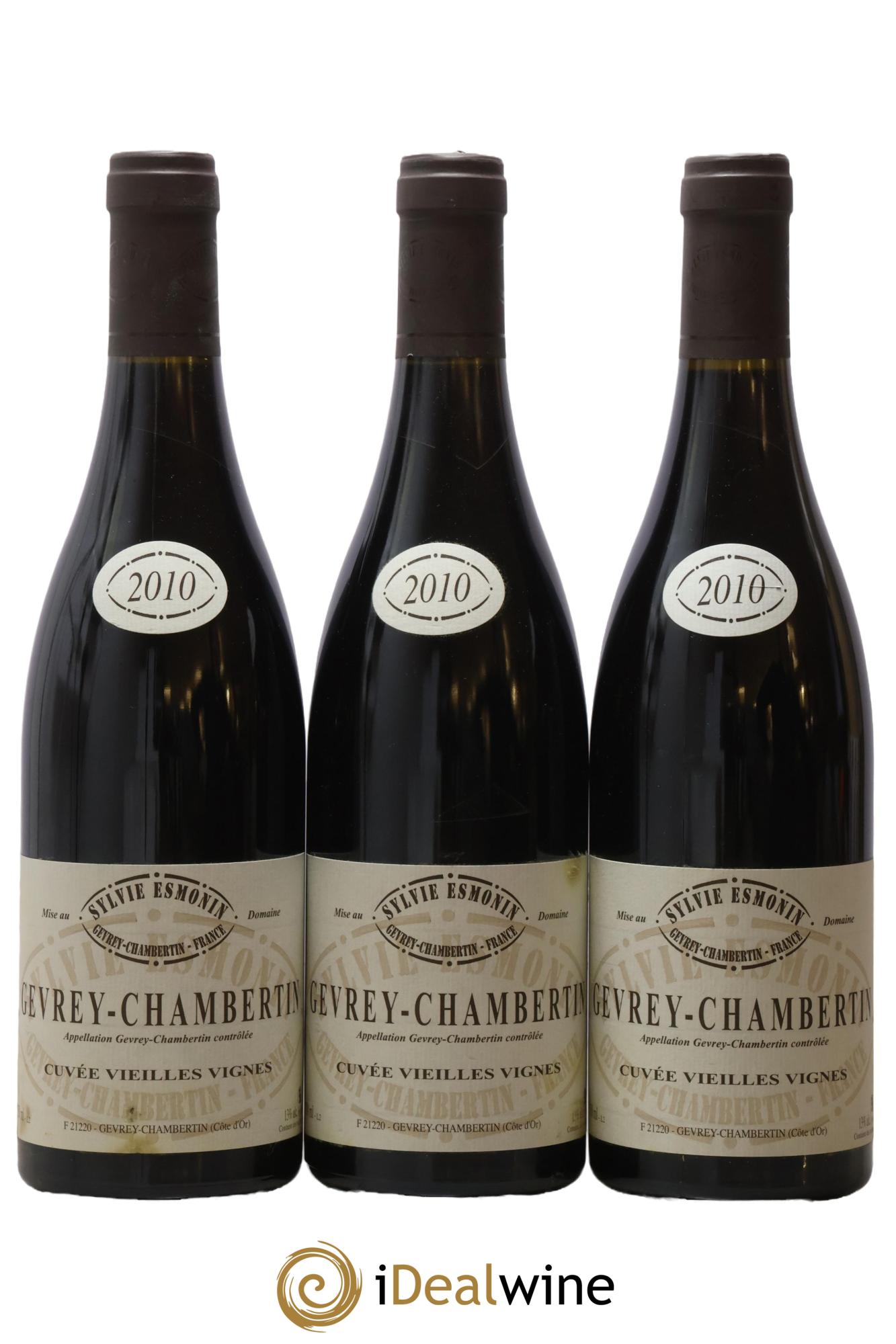 Gevrey-Chambertin Vieilles Vignes Sylvie Esmonin 2010 - Lot de 3 bouteilles - 0