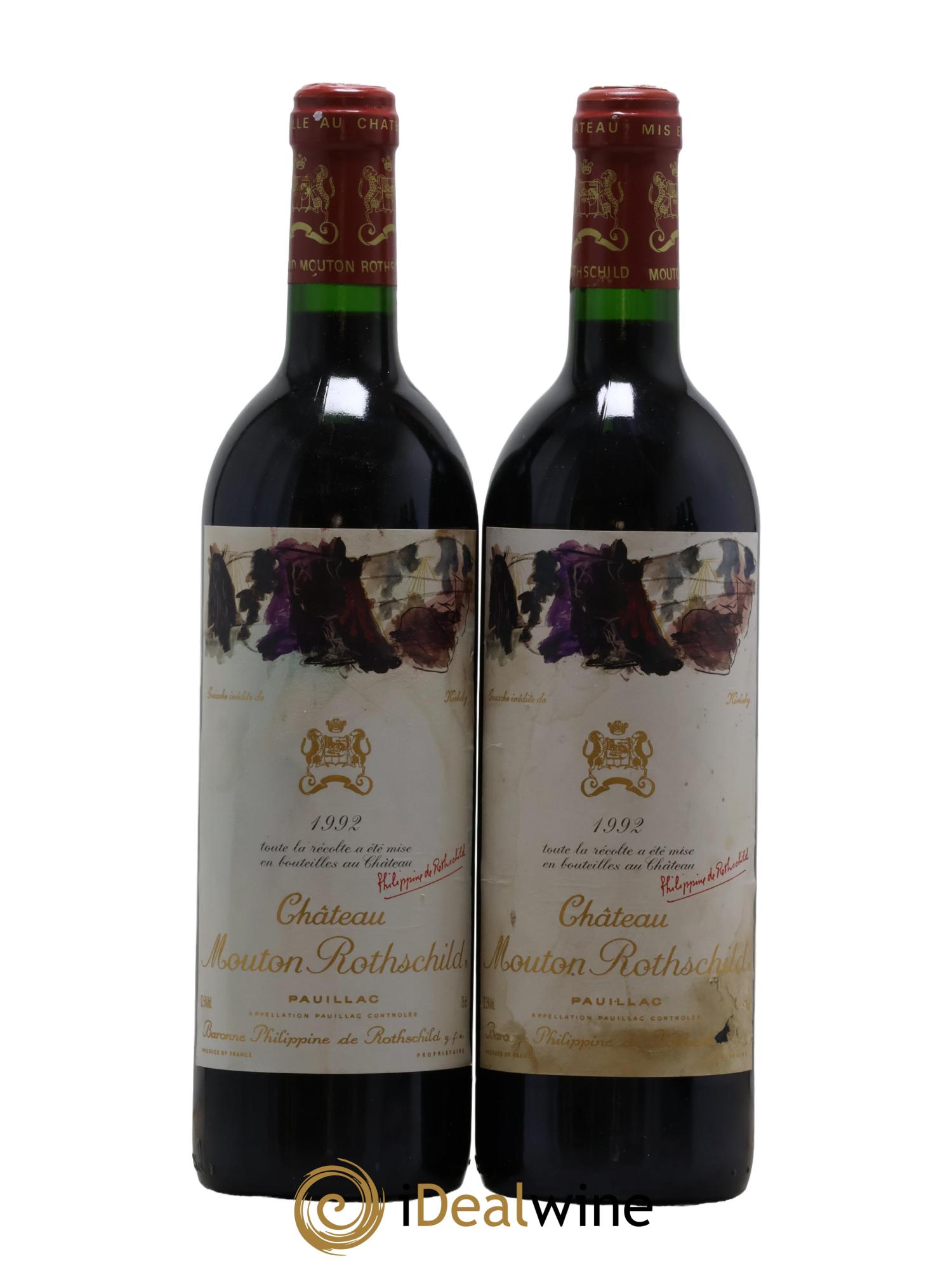 Château Mouton Rothschild 1er Grand Cru Classé 1992 - Lotto di 2 bottiglie - 0