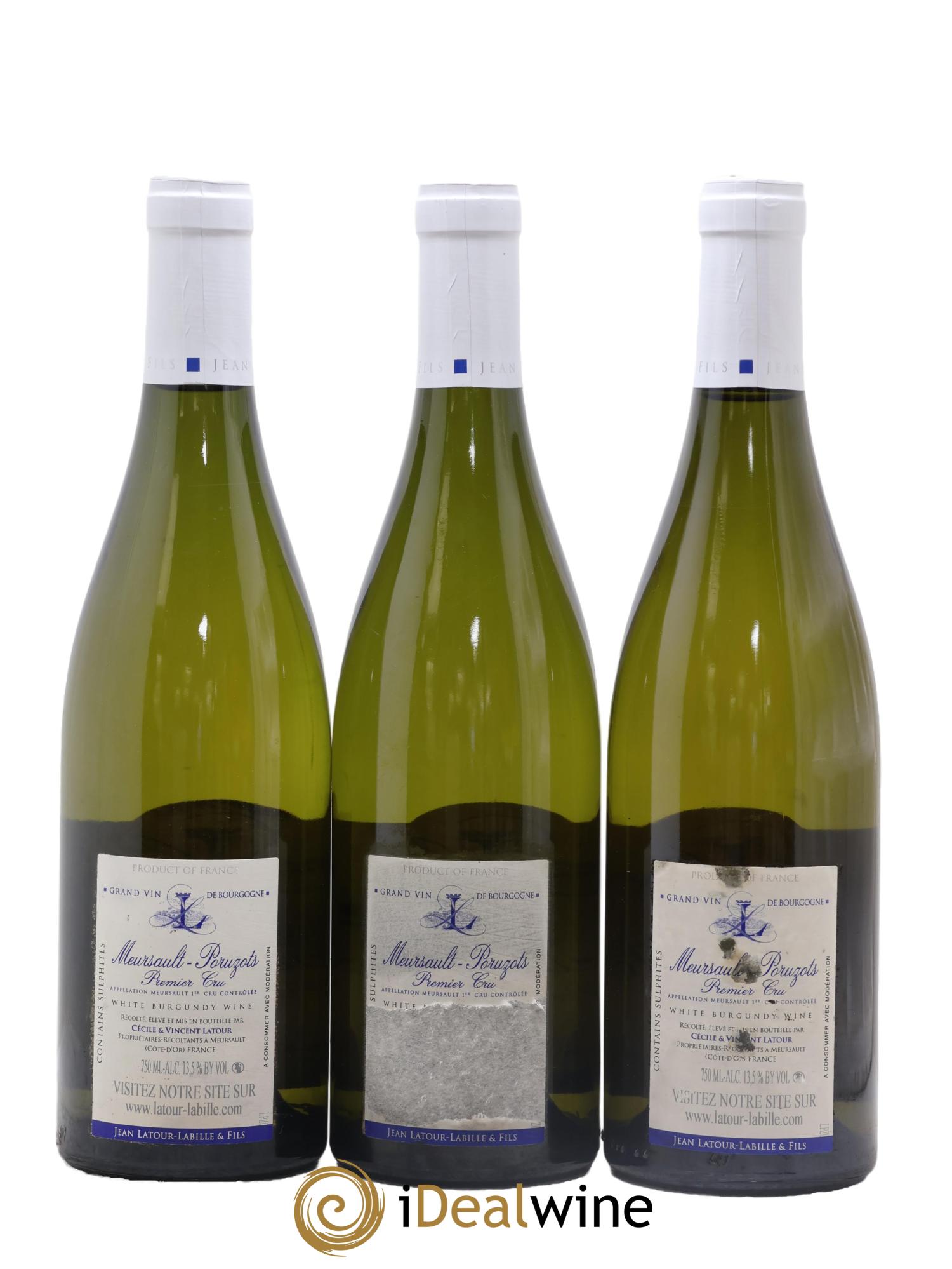 Meursault 1er Cru Poruzots Latour-Labille 2008 - Lot de 3 bouteilles - 1