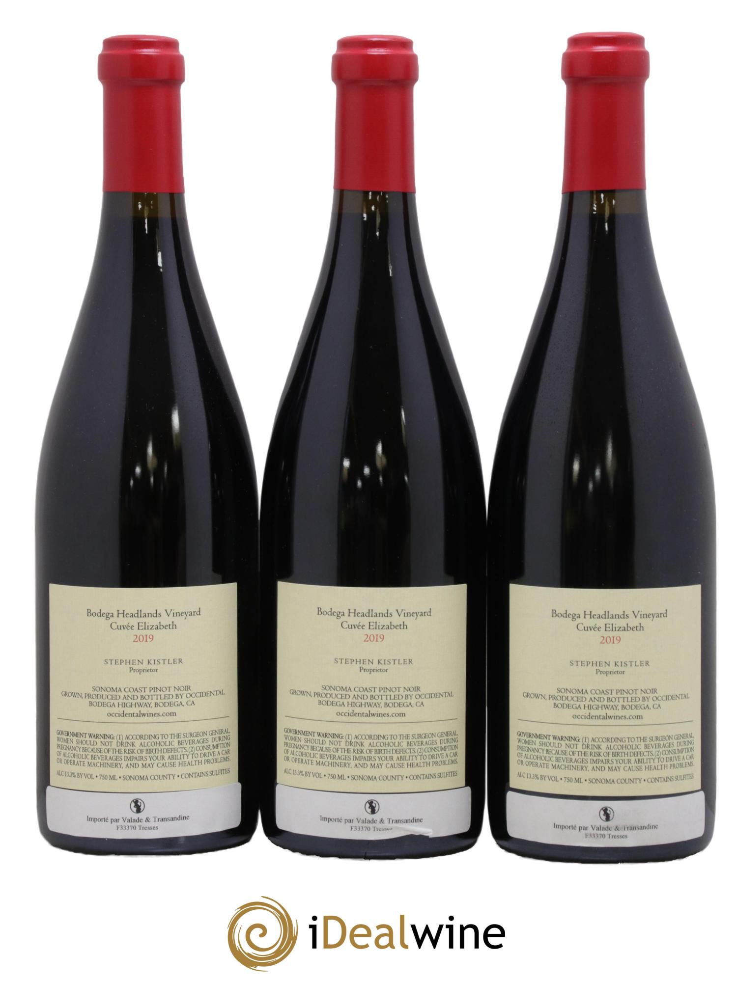 Sonoma Pinot Noir Cuvée Elisabeth Kistler 2019 - Lot of 3 bottles - 1