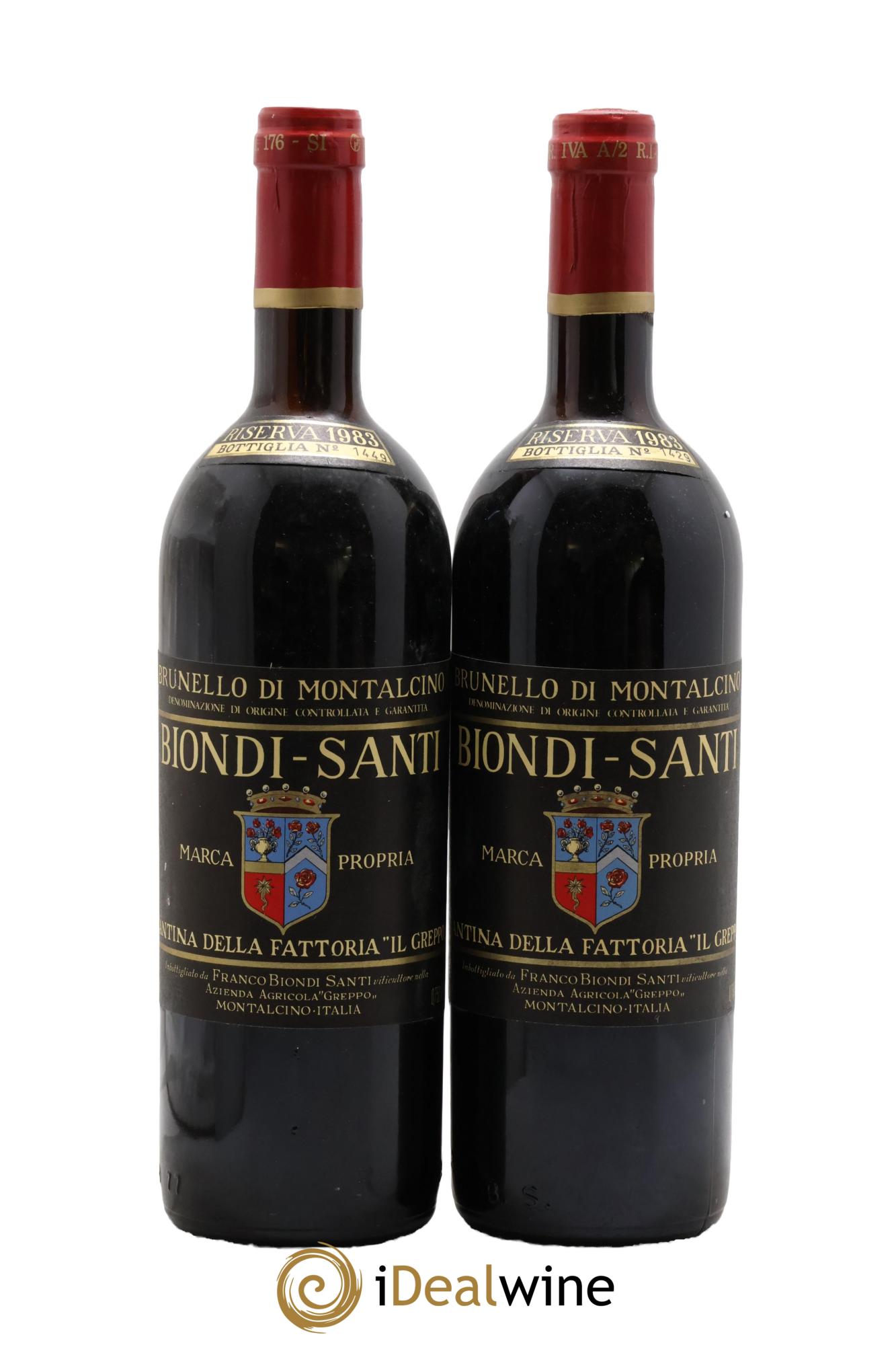 Brunello di Montalcino DOCG Riserva Biondi-Santi Tenuta Greppo 1983 - Lotto di 2 bottiglie - 0