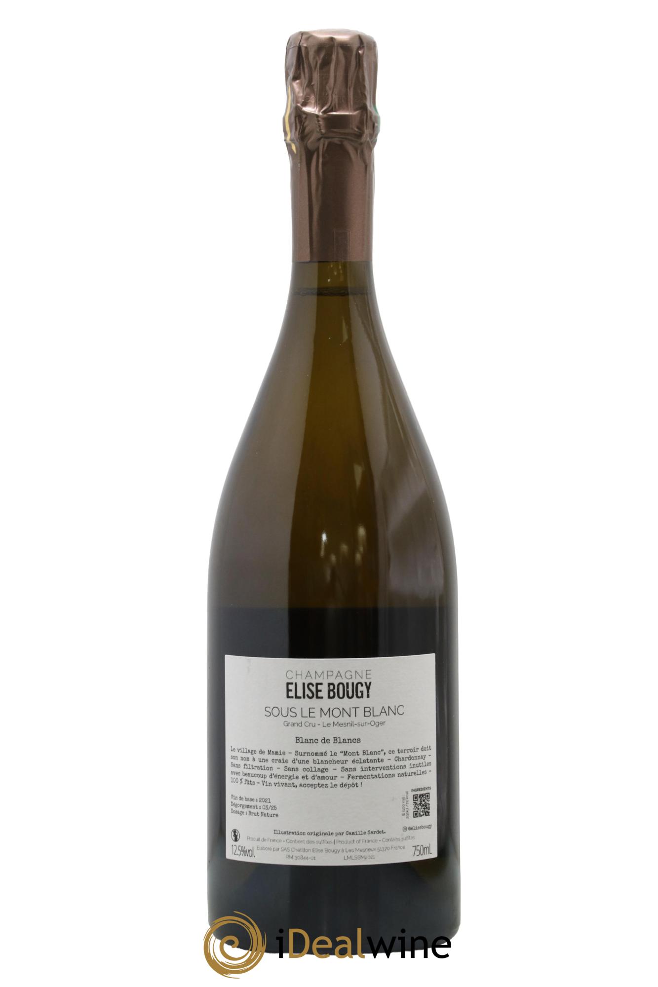 Champagne Sous Le Mont Blanc Elise Bougy - Lot of 1 bottle - 1