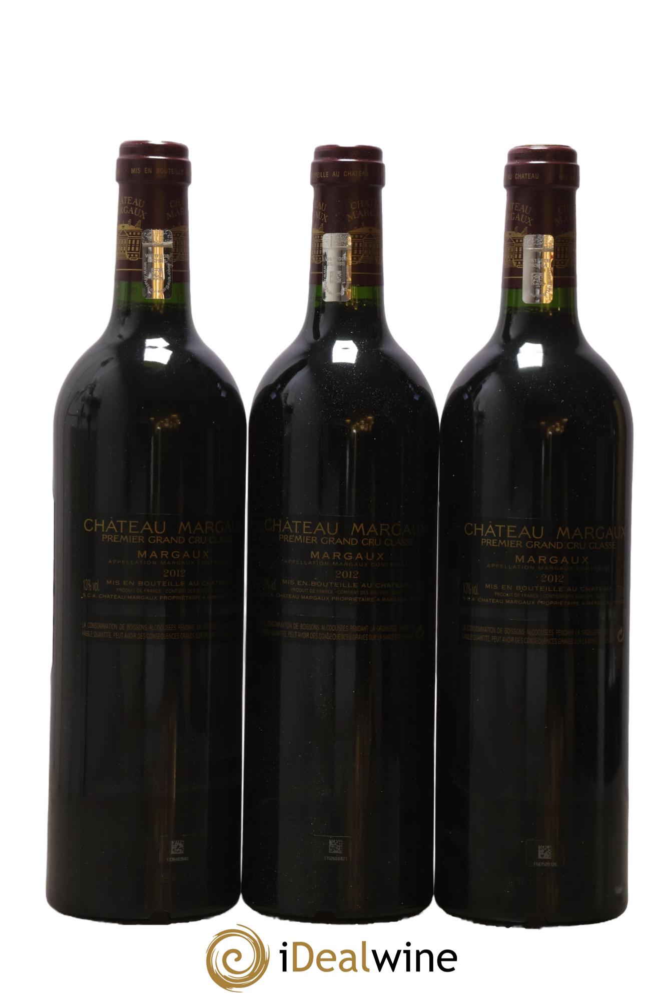 Château Margaux 1er Grand Cru Classé 2012 - Lot de 3 bouteilles - 1
